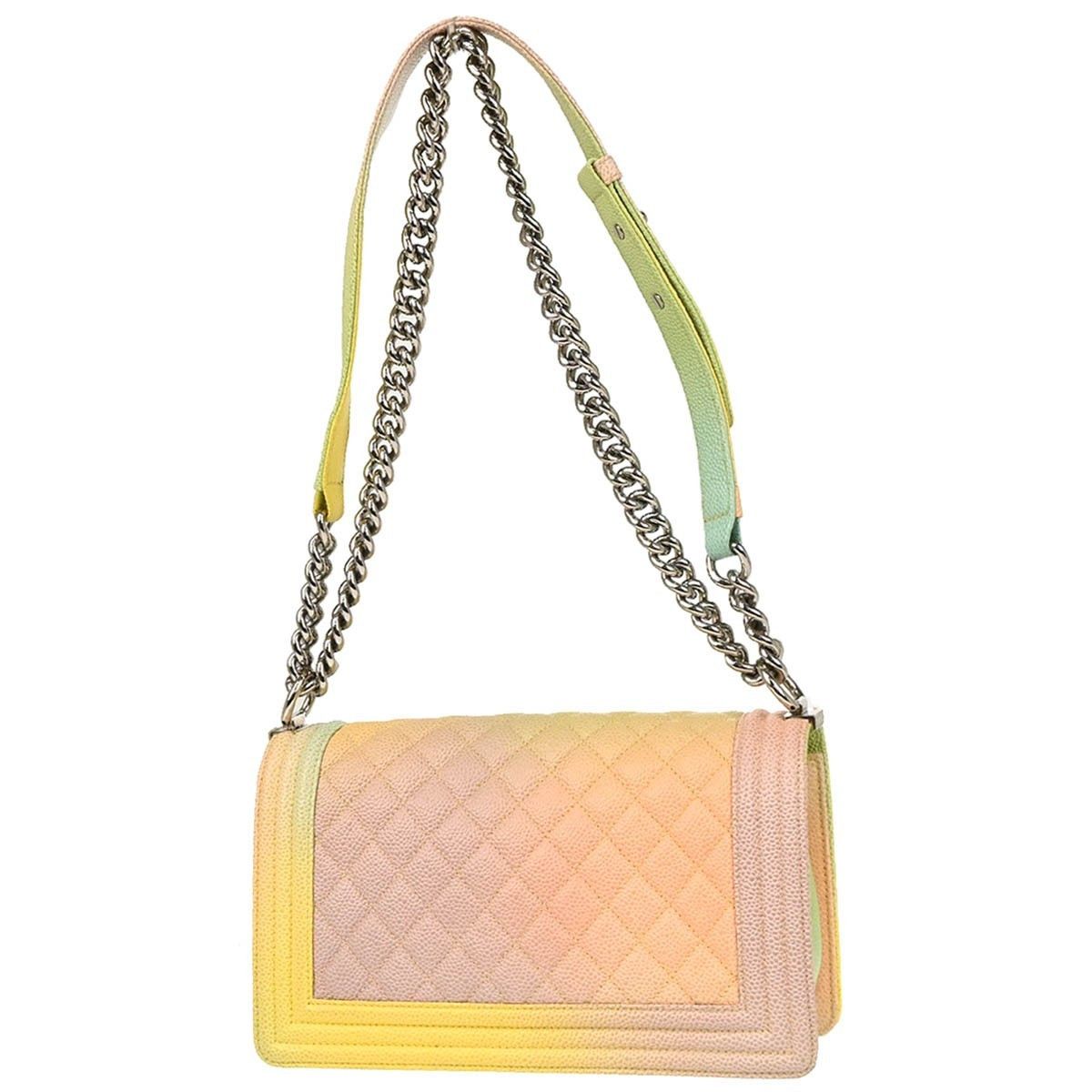 Chanel Chanel Rainbow Boy Flap Bag Quilted Painted Caviar Size ONE SIZE - 2 Thumbnail
