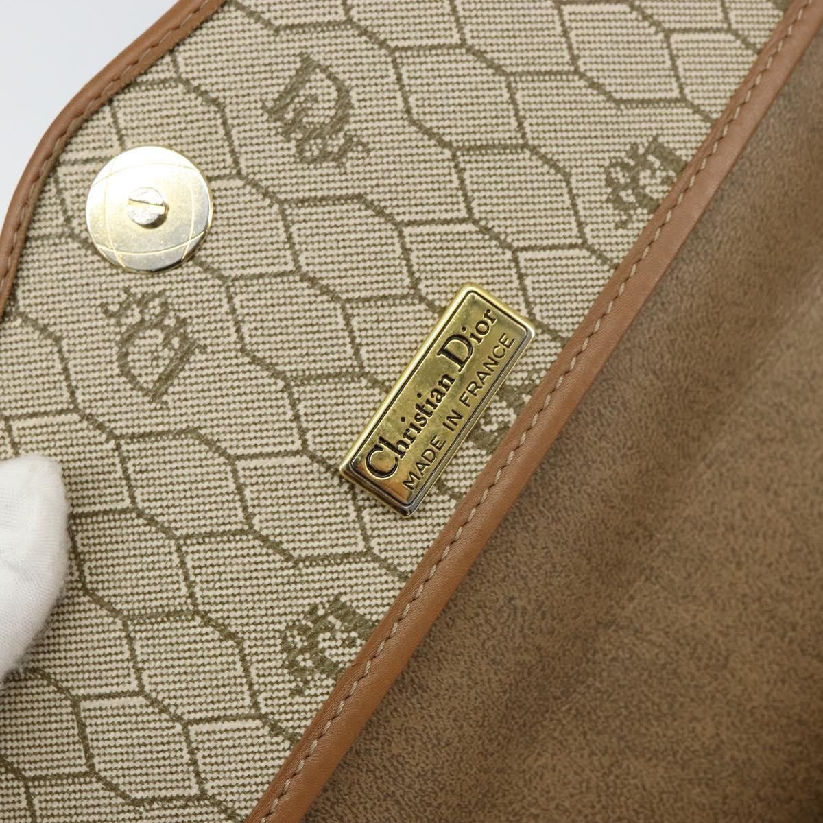 Dior Christian Dior Vintage Honeycomb Canvas and Leather Size ONE SIZE - 6 Thumbnail