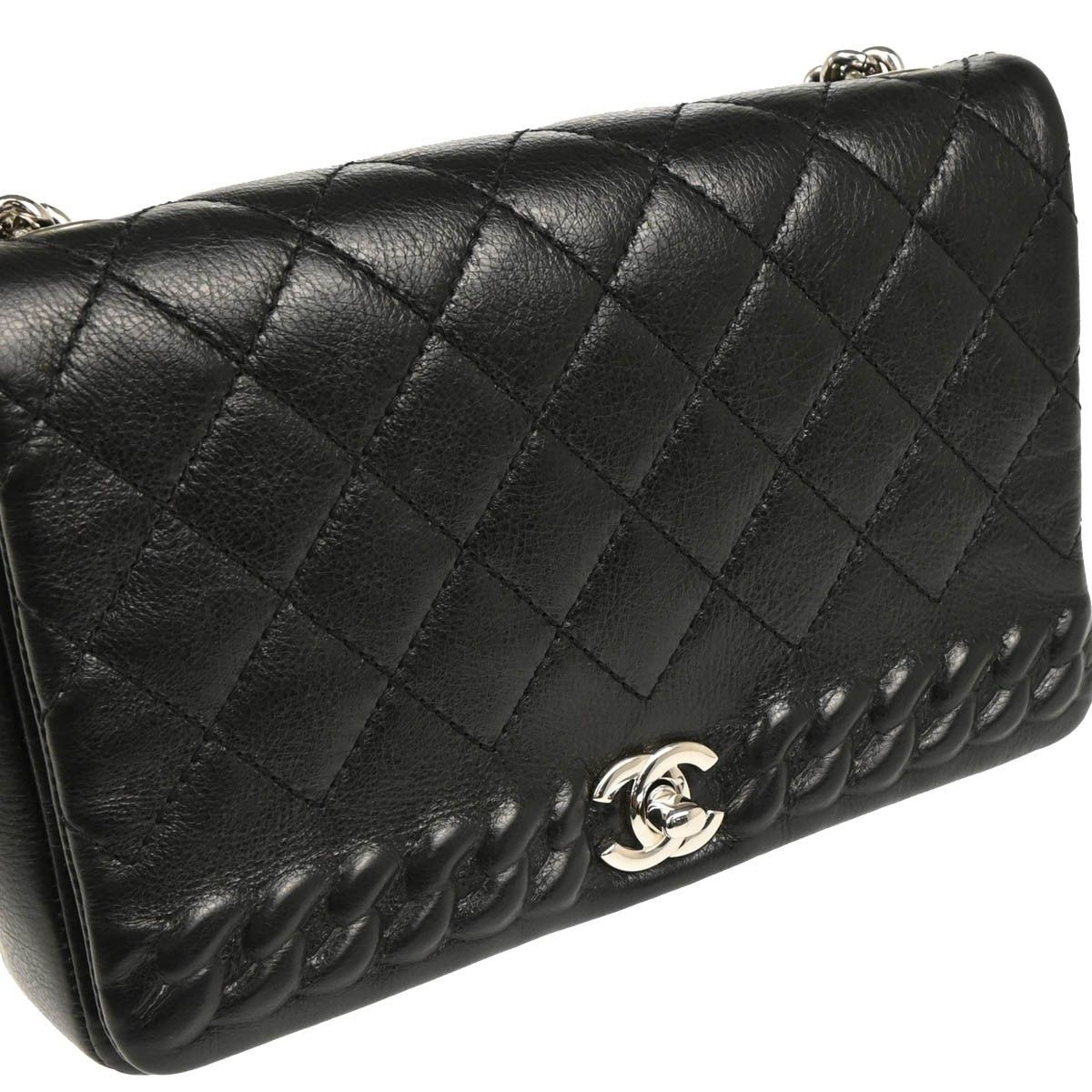 Chanel Chanel Embossed Braid CC Chain Flap Quilted Leather Size ONE SIZE - 3 Thumbnail