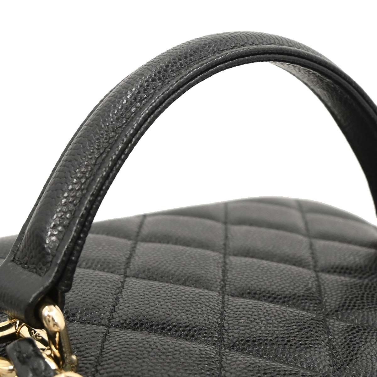 Chanel Chanel CC Top Handle Vanity Case with Chain Quilted Caviar Size ONE SIZE - 6 Thumbnail