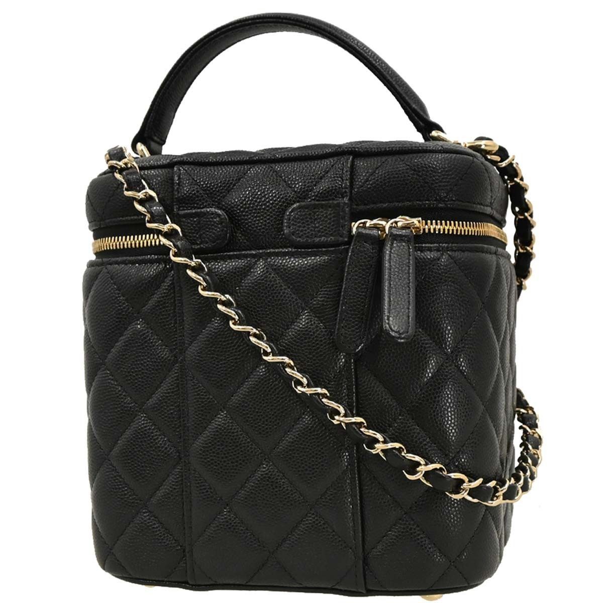 Chanel Chanel CC Top Handle Vanity Case with Chain Quilted Caviar Size ONE SIZE - 2 Thumbnail