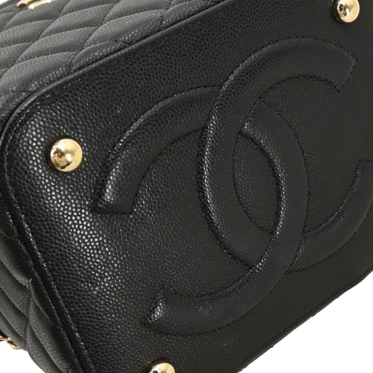 Chanel Chanel CC Top Handle Vanity Case with Chain Quilted Caviar Size ONE SIZE - 8 Thumbnail