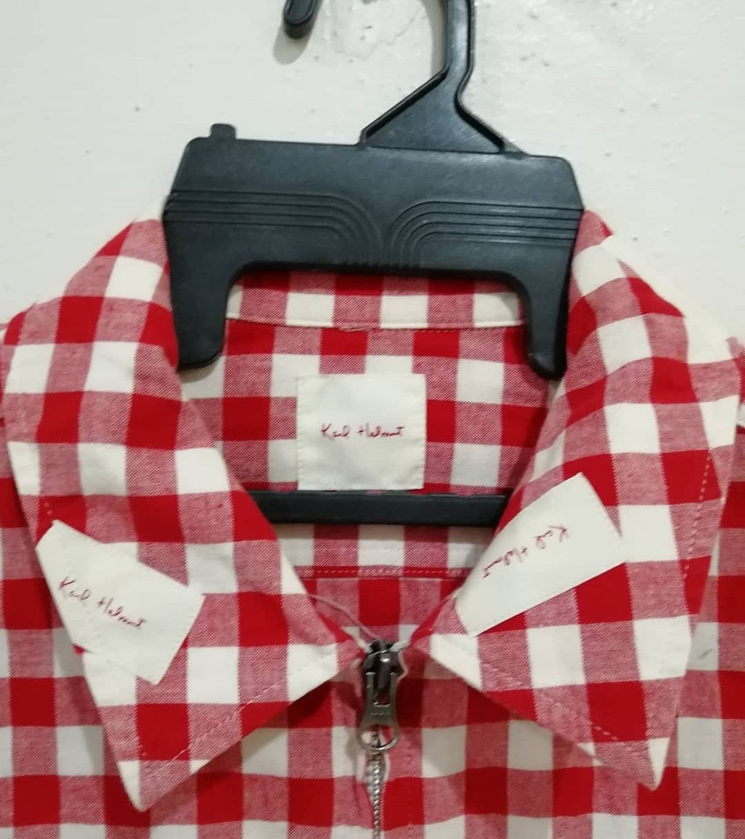 Designer × Karl Helmut Vintage Karl Helmut Checker Long Sleeve With Zip Size US L / EU 52-54 / 3 - 5 Thumbnail