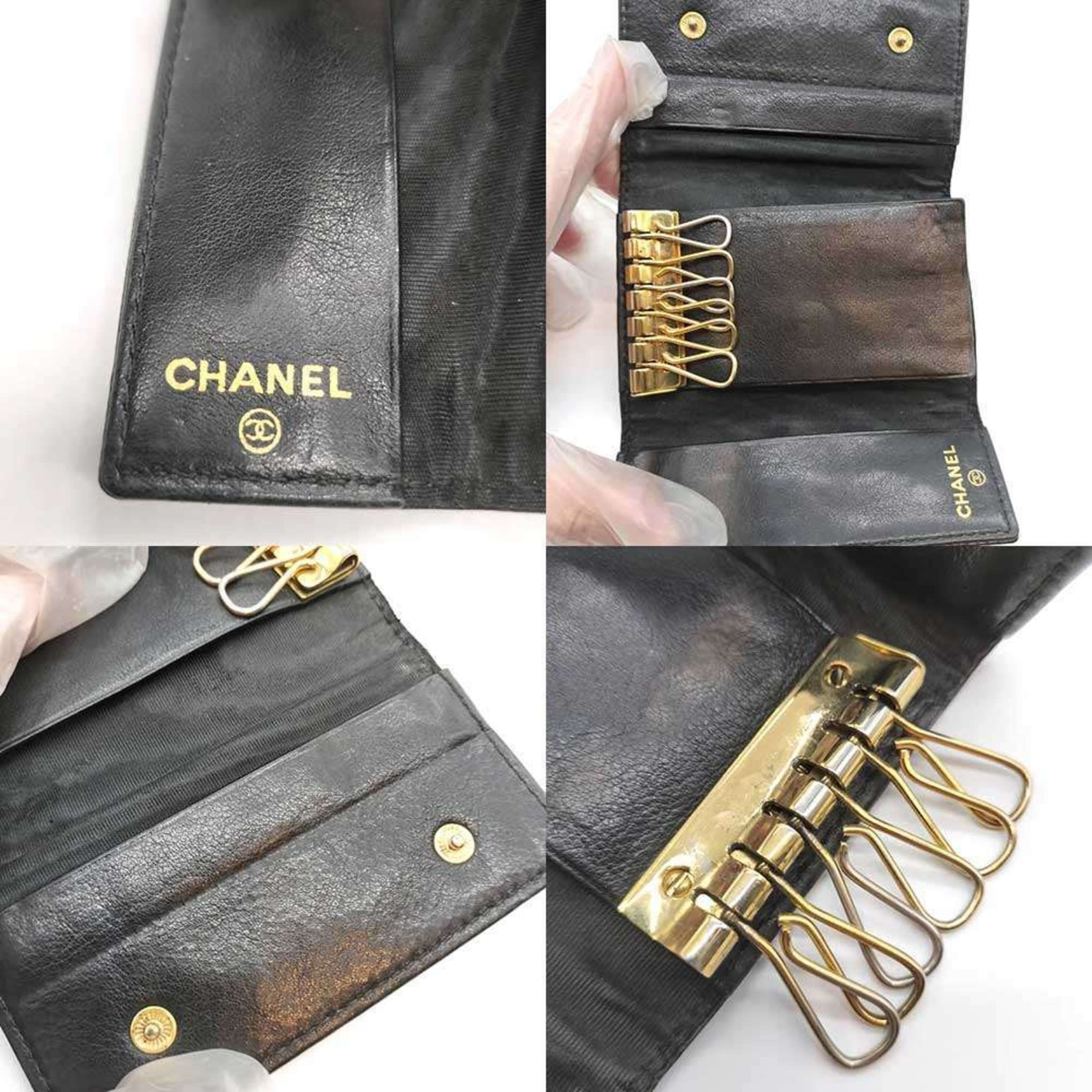 Chanel CHANEL 6-ring key case in caviar leather, black with Coco mark Size ONE SIZE - 4 Thumbnail