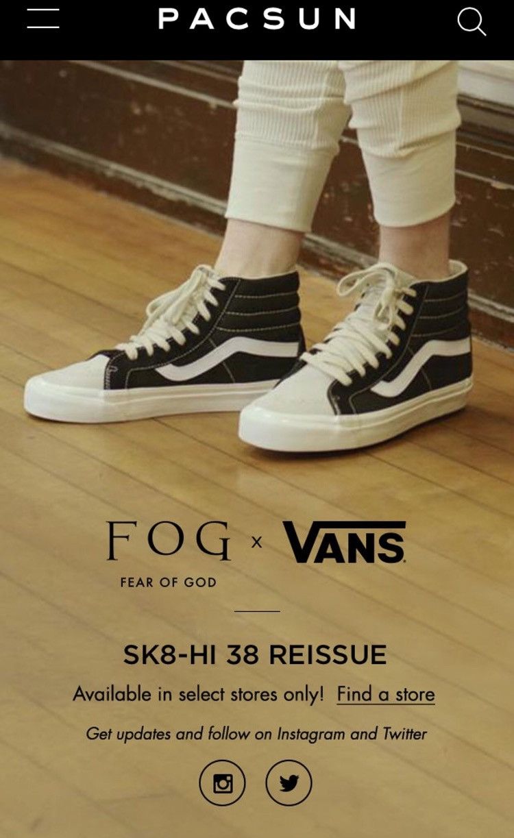 Vans Fear of God x Sk8-Hi 38 Reissue 'Fear of God