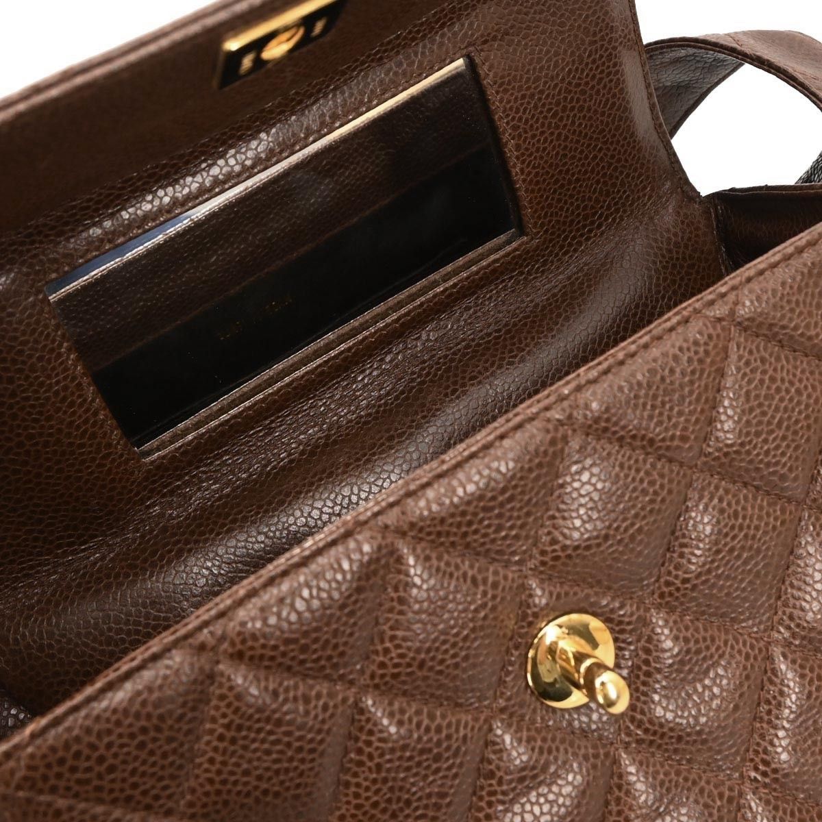 Chanel Chanel Vintage Square CC Flap Bag Quilted Caviar Size ONE SIZE - 8 Thumbnail