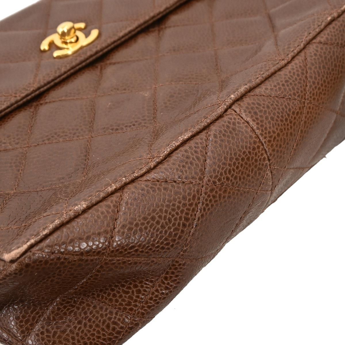 Chanel Chanel Vintage Square CC Flap Bag Quilted Caviar Size ONE SIZE - 6 Thumbnail
