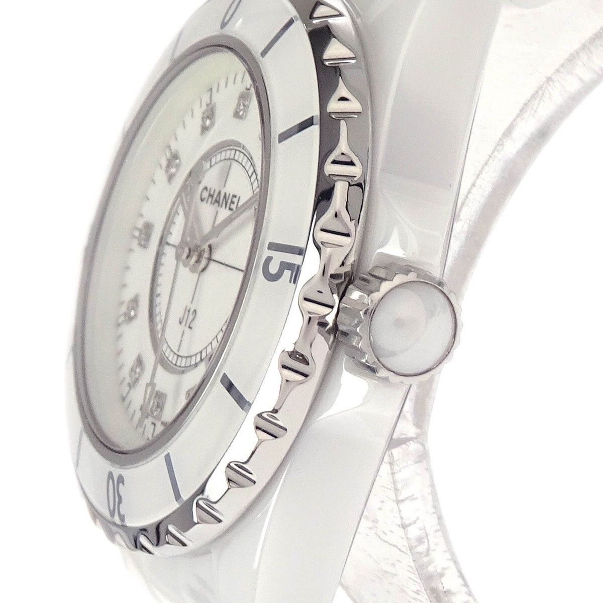 Chanel Chanel J12 Quartz Watch Ceramic and Stainless Steel with Diamond Markers Size ONE SIZE - 3 Thumbnail