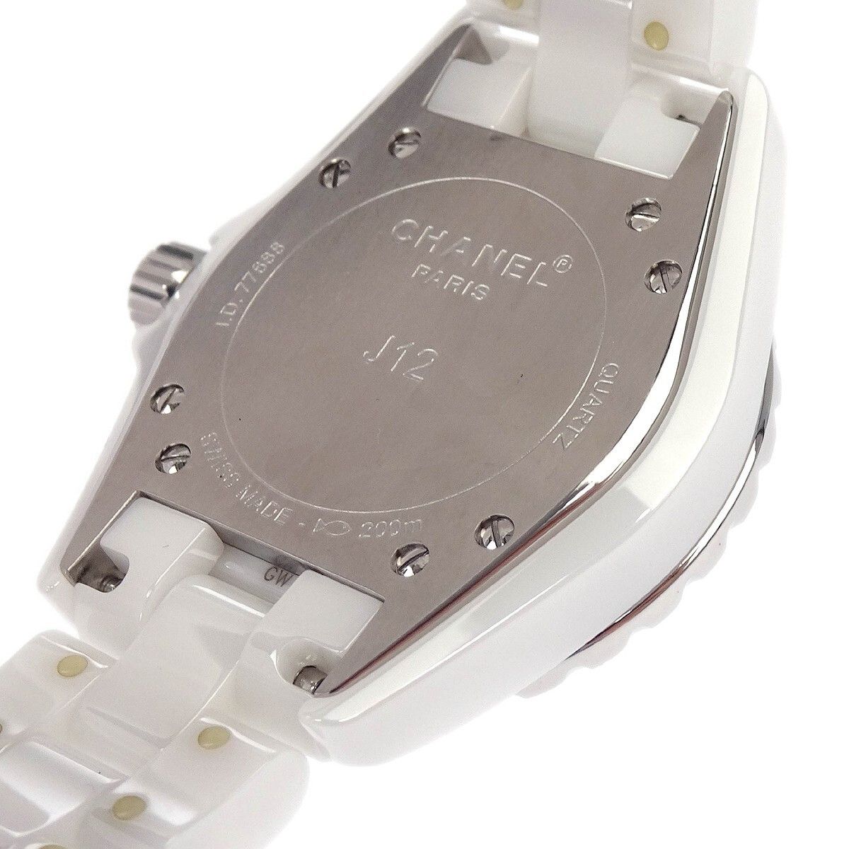 Chanel Chanel J12 Quartz Watch Ceramic and Stainless Steel with Diamond Markers Size ONE SIZE - 4 Thumbnail