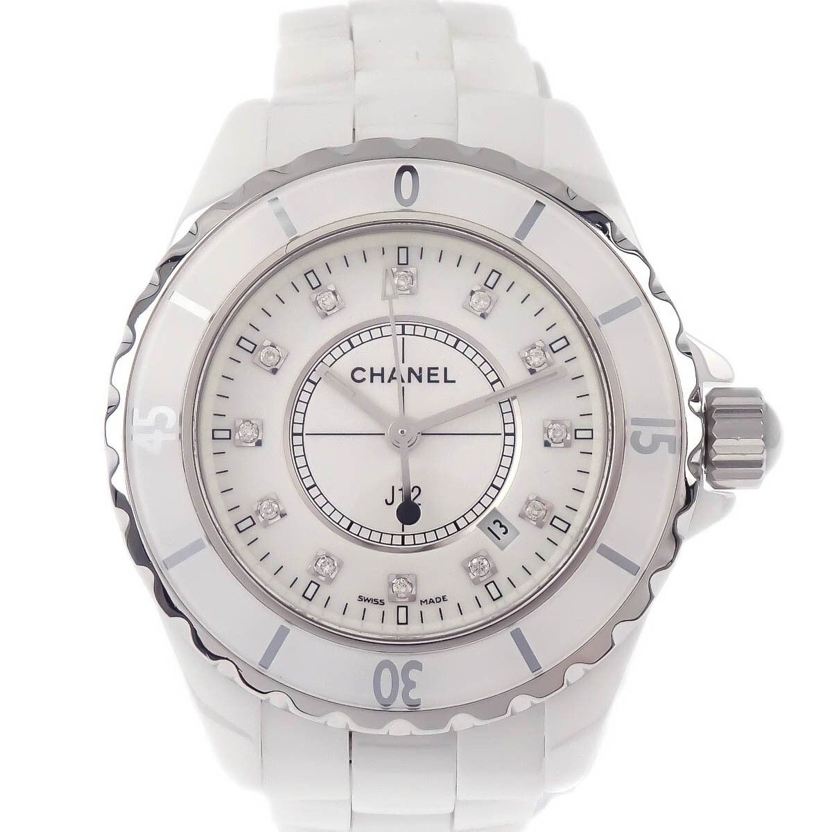 Chanel Chanel J12 Quartz Watch Ceramic and Stainless Steel with Diamond Markers Size ONE SIZE - 5 Thumbnail