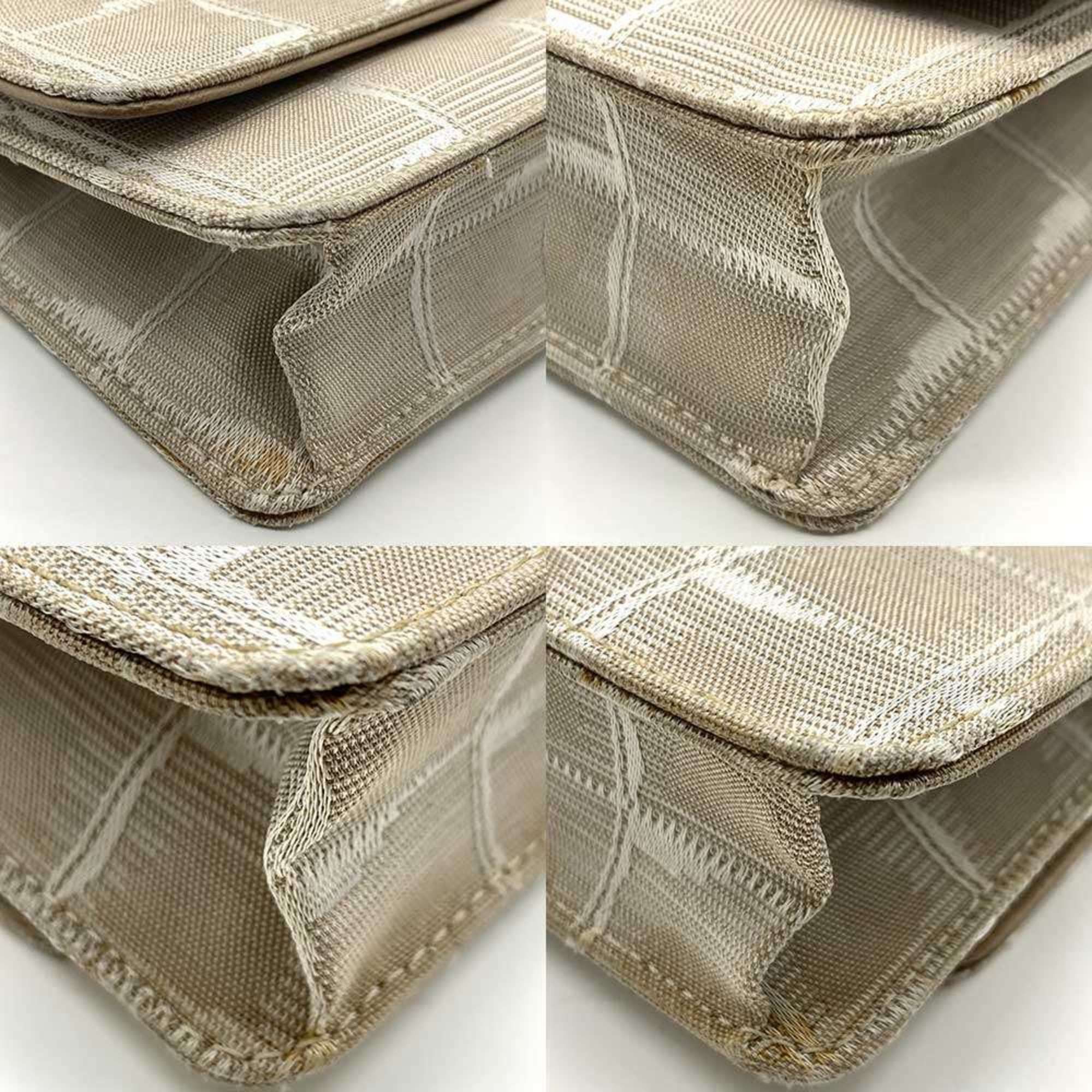 Chanel CHANEL New Travel Line Chain Wallet Shoulder Bag Nylon Leather Beige A15772 Size ONE SIZE - 3 Thumbnail
