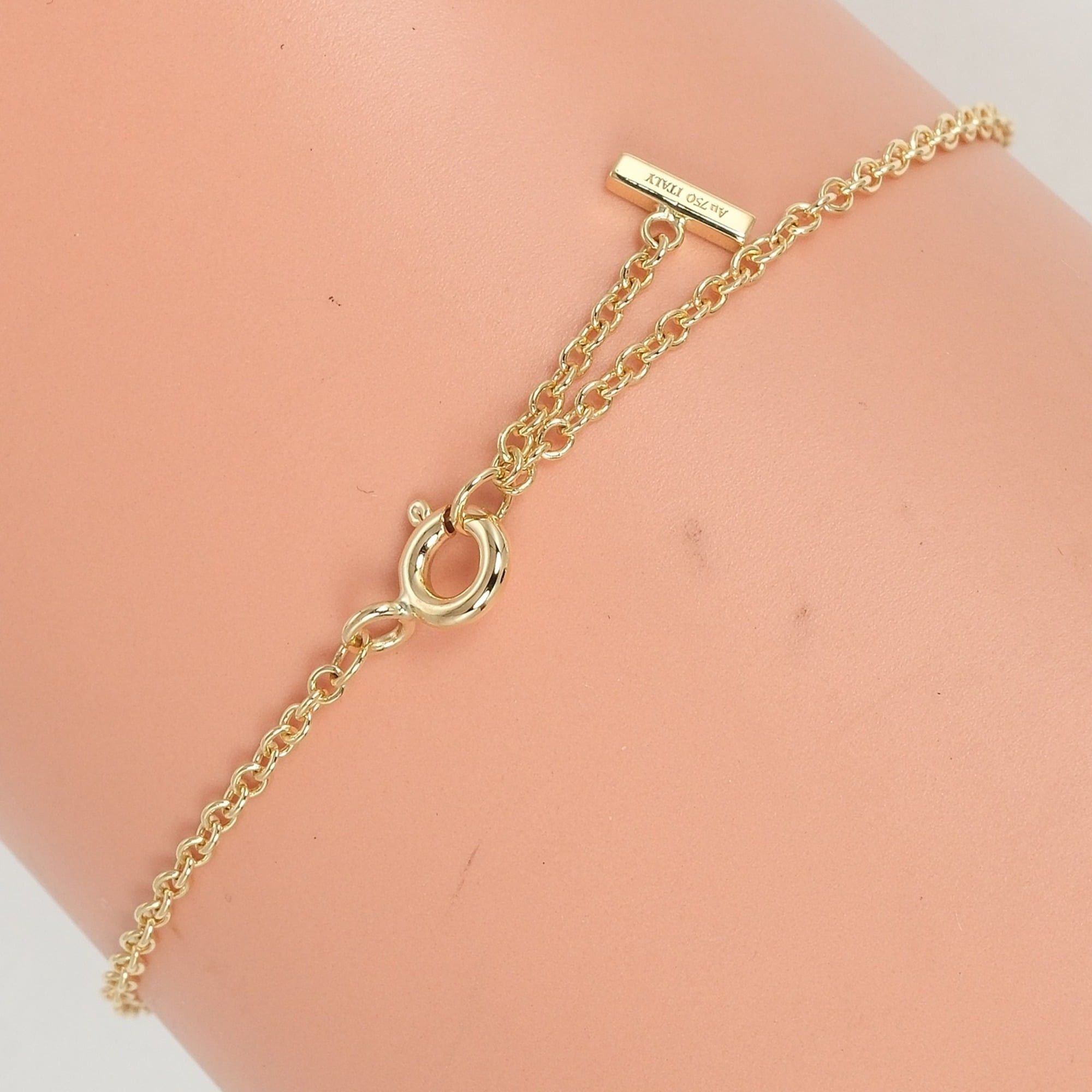 Tiffany & Co. Tiffany & Co. T Smile Small Bracelet, fits wrists up to 16cm, 18K Yellow Gold with Diamonds, approximately 2.45g Size ONE SIZE - 3 Thumbnail