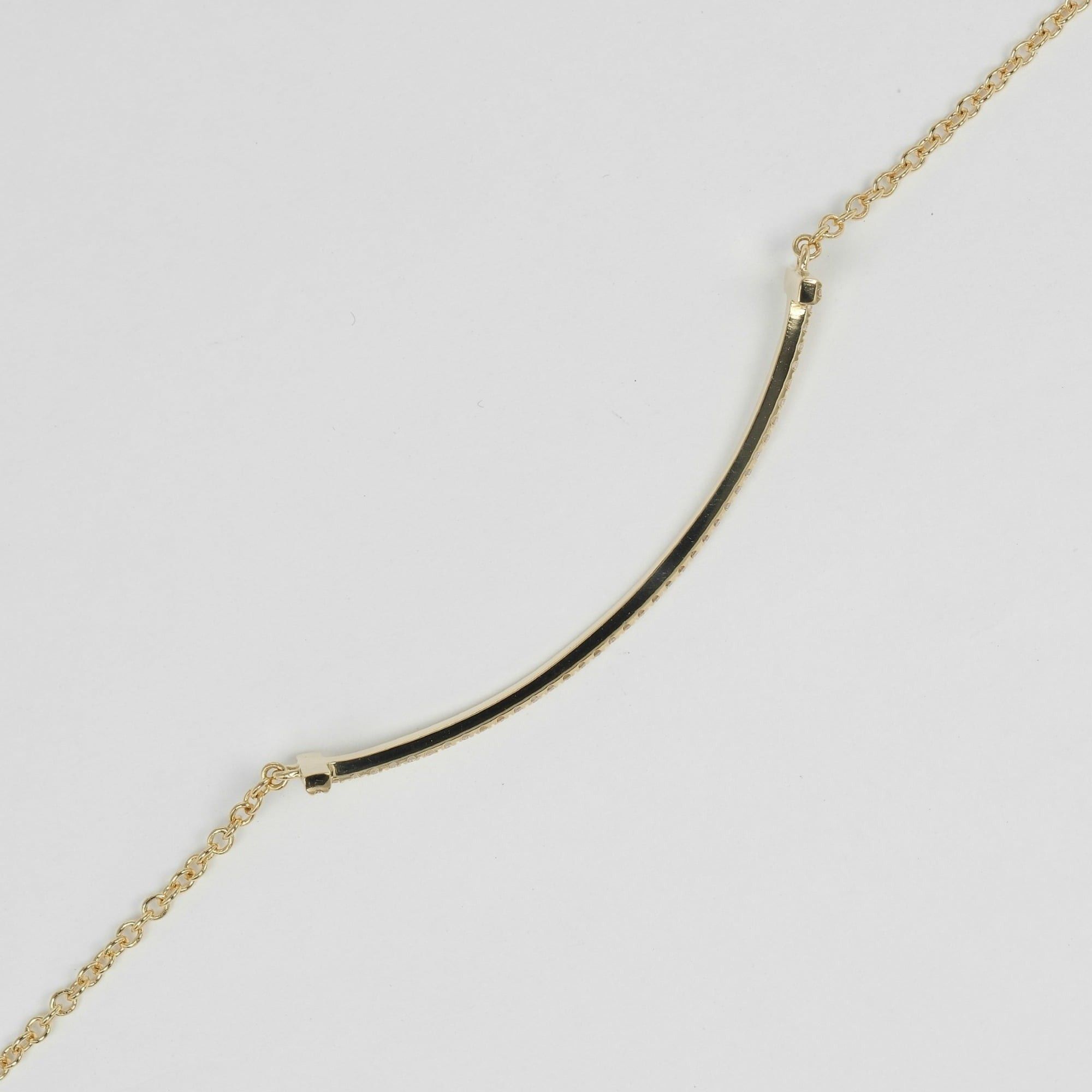 Tiffany & Co. Tiffany & Co. T Smile Small Bracelet, fits wrists up to 16cm, 18K Yellow Gold with Diamonds, approximately 2.45g Size ONE SIZE - 8 Thumbnail