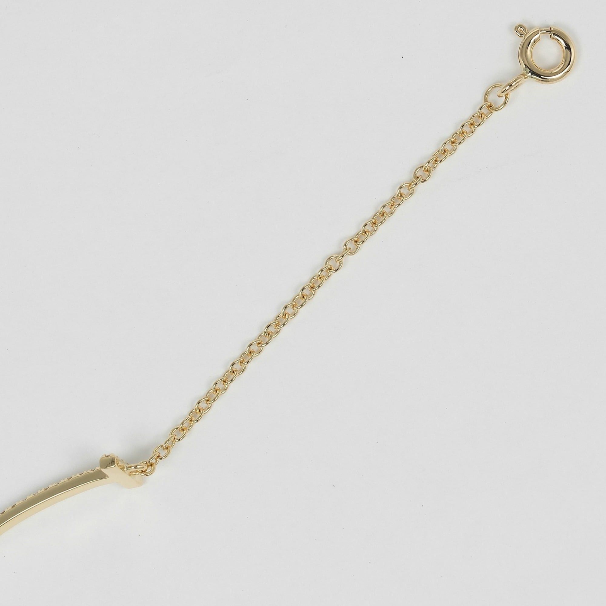 Tiffany & Co. Tiffany & Co. T Smile Small Bracelet, fits wrists up to 16cm, 18K Yellow Gold with Diamonds, approximately 2.45g Size ONE SIZE - 6 Thumbnail
