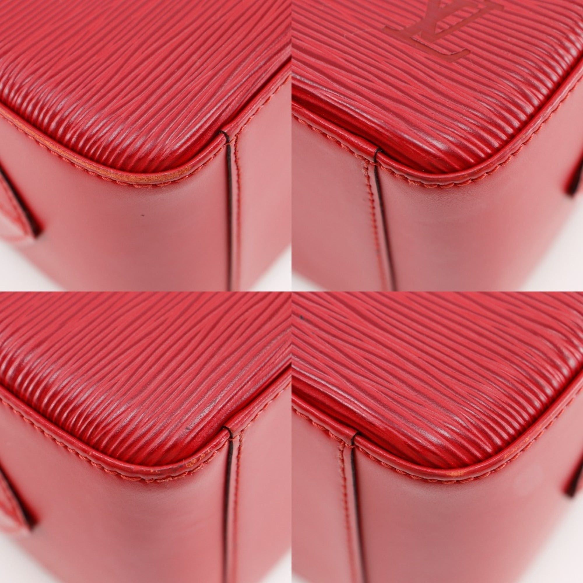 Louis Vuitton Louis Vuitton Sablon Handbag M52047 Epi Leather 1998 Red TH0918 A5 Double Zipper Women's Size ONE SIZE - 4 Thumbnail