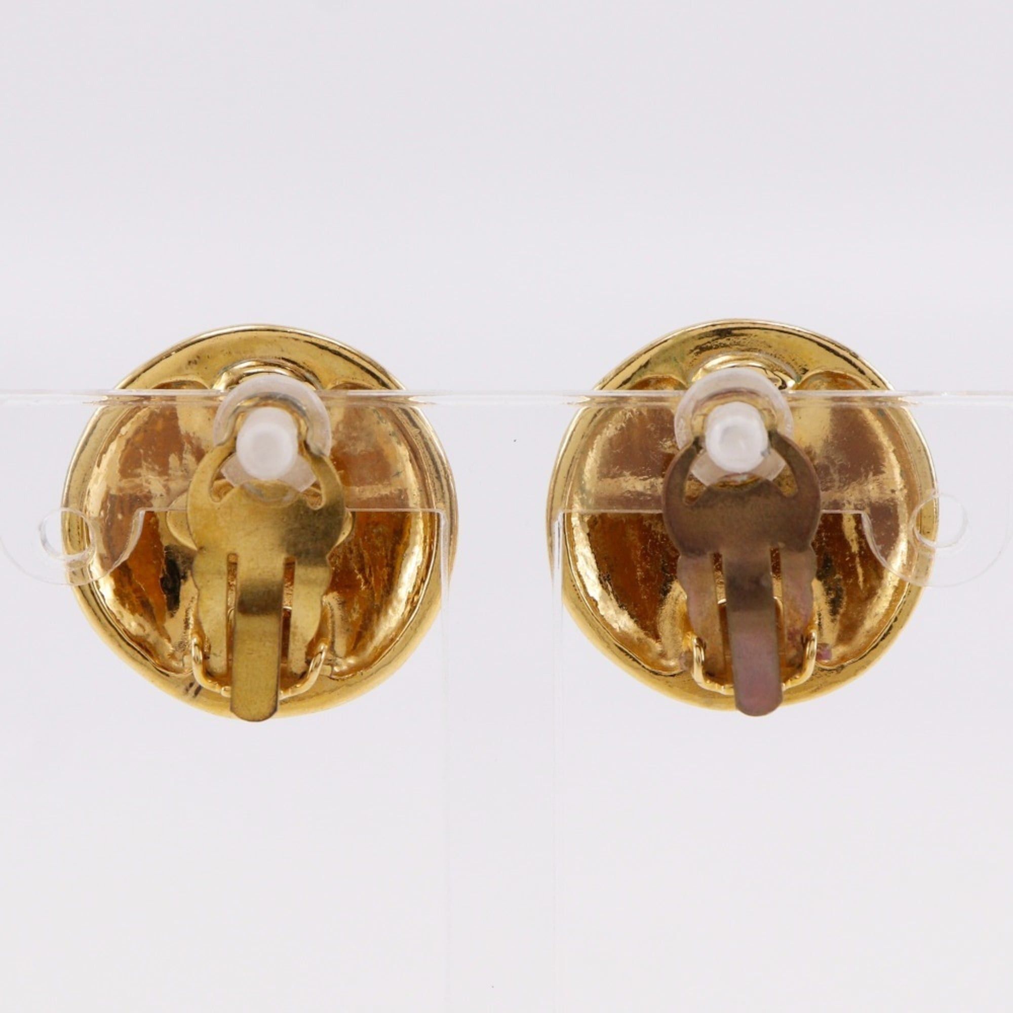 Chanel Vintage CHANEL Coco Mark Earrings, Gold Plated, 1993, 93P, Approx. 23.8g, Women's Size ONE SIZE - 3 Thumbnail