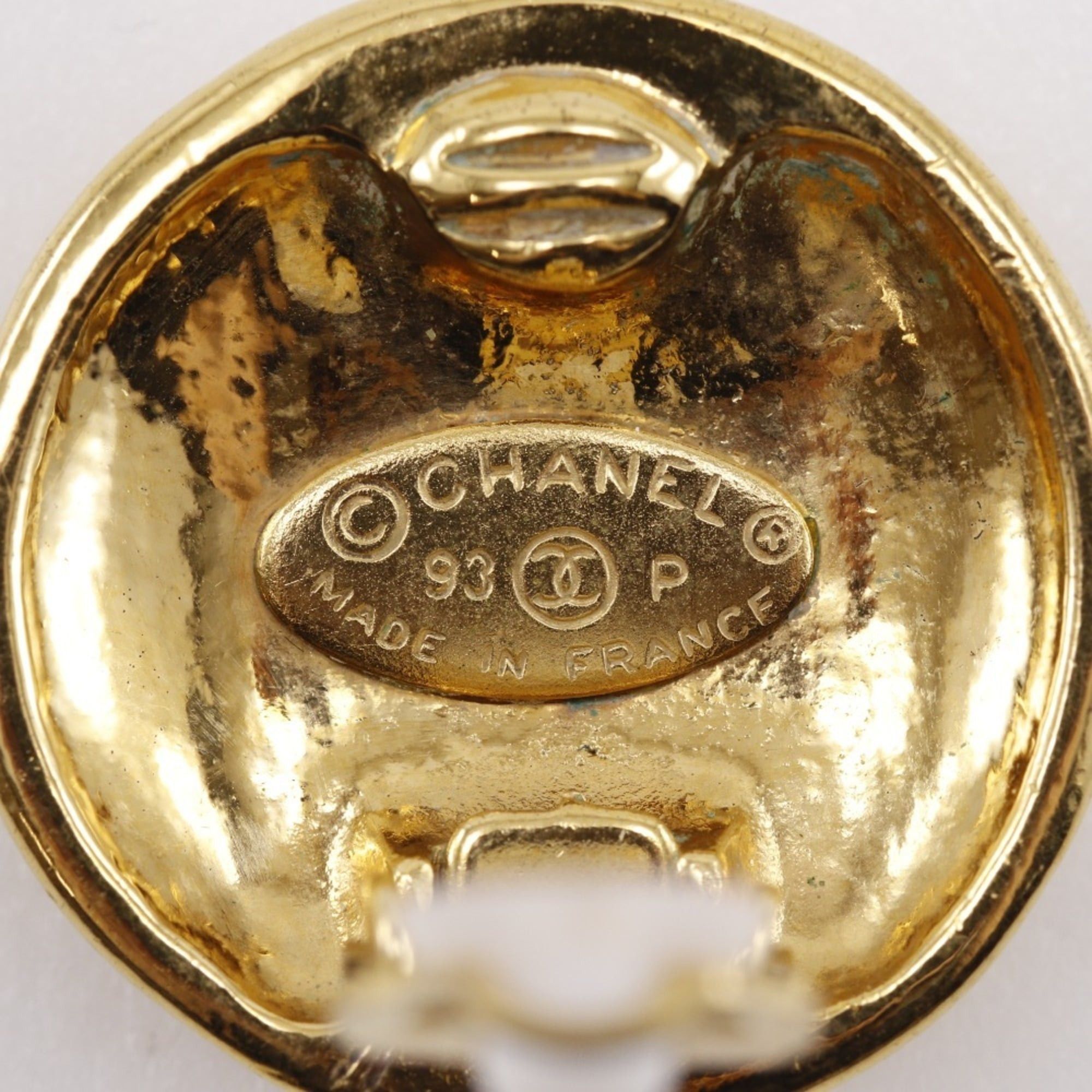 Chanel Vintage CHANEL Coco Mark Earrings, Gold Plated, 1993, 93P, Approx. 23.8g, Women's Size ONE SIZE - 8 Thumbnail