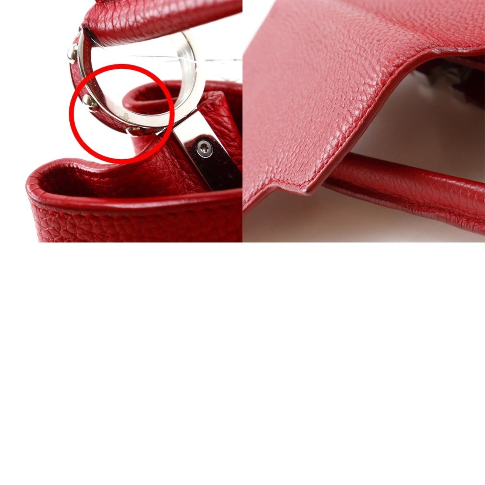 Louis Vuitton Louis Vuitton Capucines MM Handbag Parnassus M94412 x Taurillon Leather 2015 Red TR2125 A5 Flap CAPCSINE Women's Size ONE SIZE - 15 Thumbnail