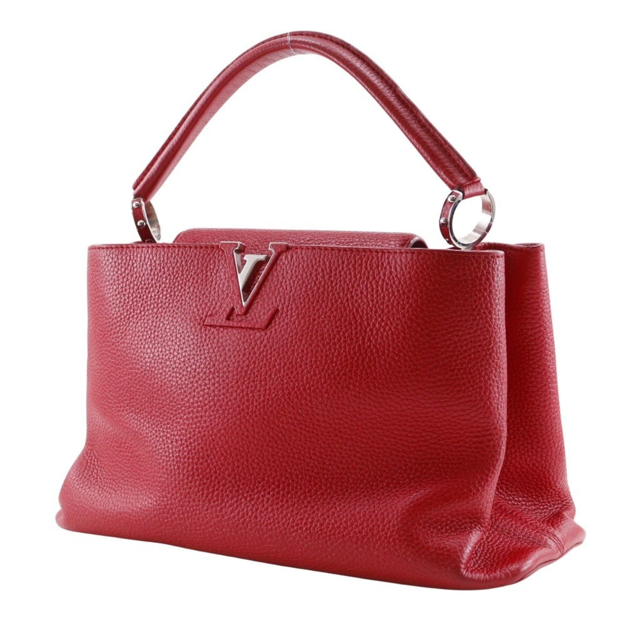 Louis Vuitton Louis Vuitton Capucines MM Handbag Parnassus M94412 x Taurillon Leather 2015 Red TR2125 A5 Flap CAPCSINE Women's Size ONE SIZE - 2 Thumbnail