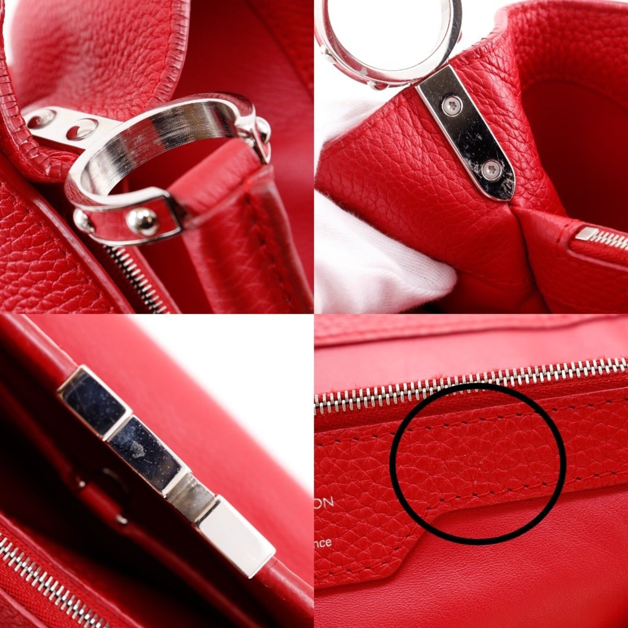 Louis Vuitton Louis Vuitton Capucines MM Handbag Parnassus M94412 x Taurillon Leather 2015 Red TR2125 A5 Flap CAPCSINE Women's Size ONE SIZE - 14 Thumbnail