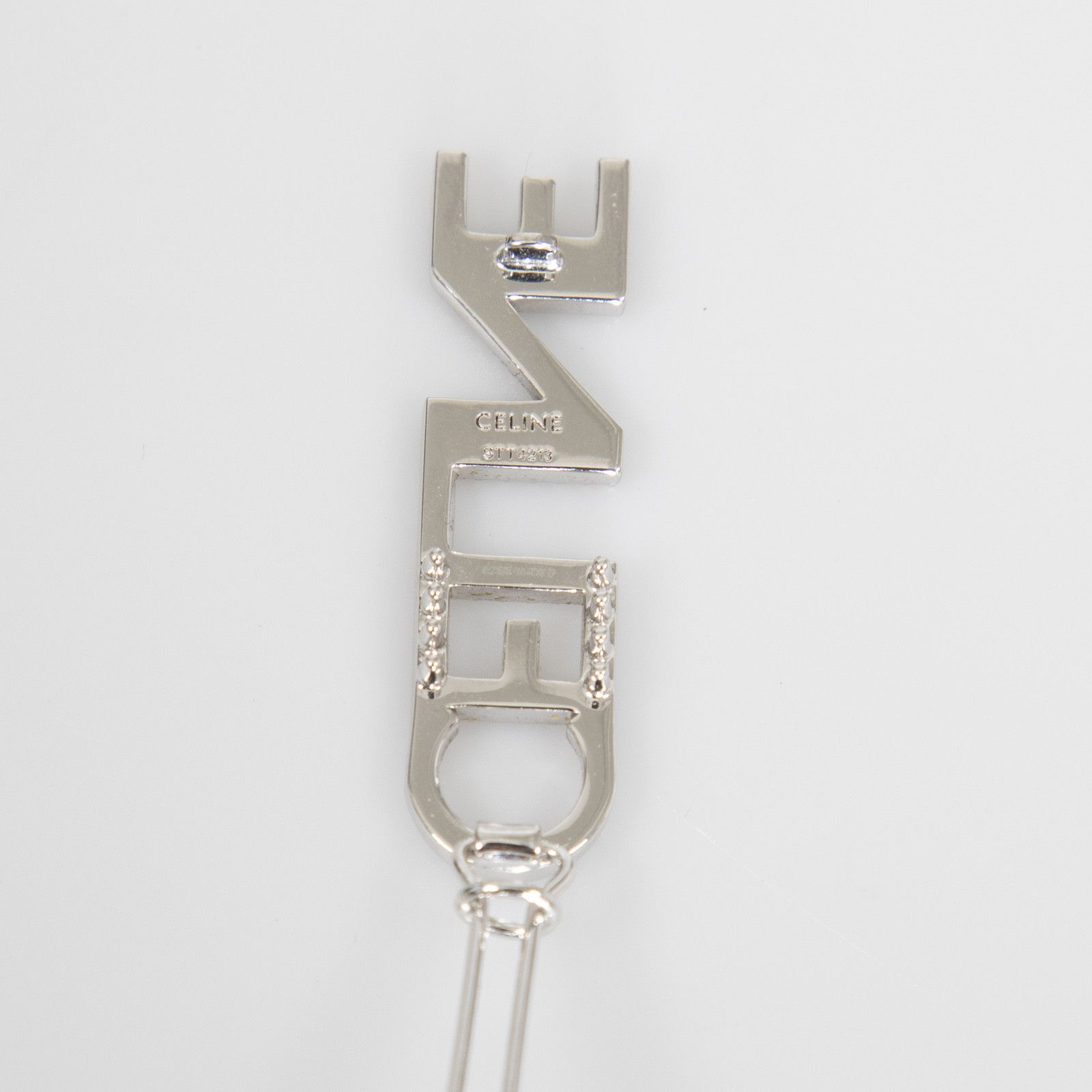 Celine Silver Logo Crystal Hair Clip Size ONE SIZE - 6 Thumbnail