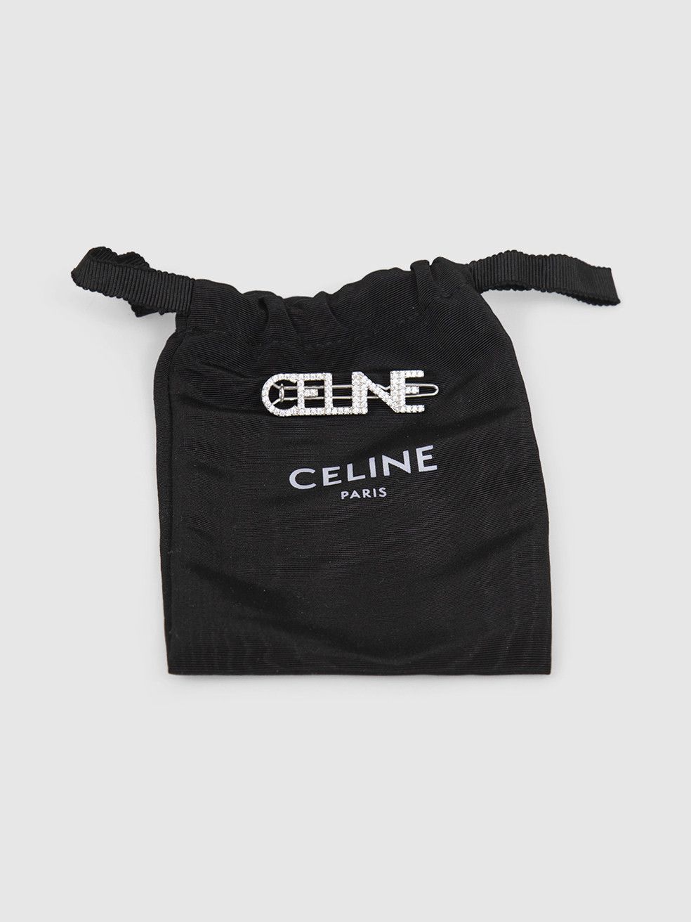 Celine Silver Logo Crystal Hair Clip Size ONE SIZE - 3 Thumbnail