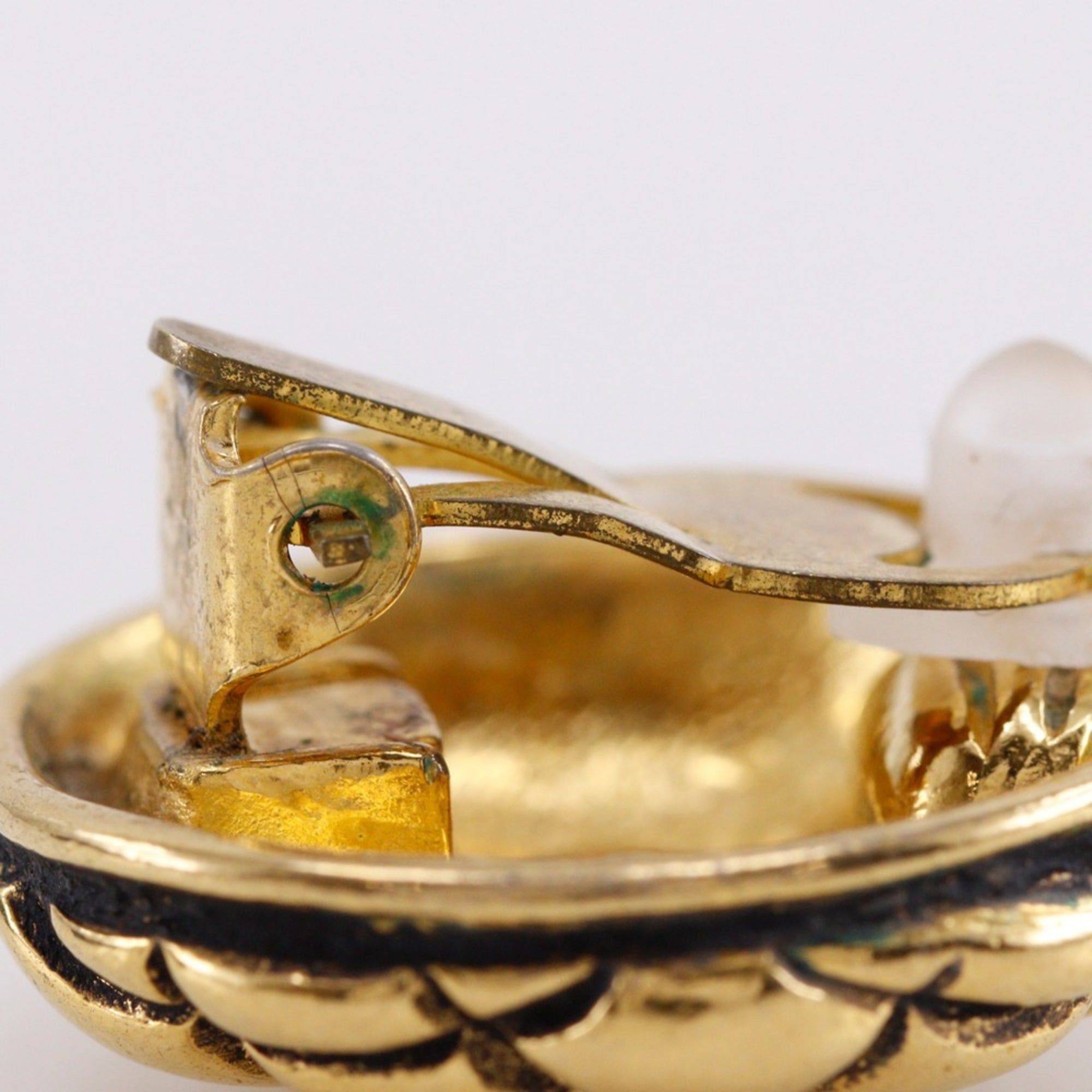 Chanel Vintage CHANEL Coco Mark Matelasse Earrings, Gold Plated, 1990, Size 25, Approx. 23.6g, Women's Size ONE SIZE - 8 Thumbnail