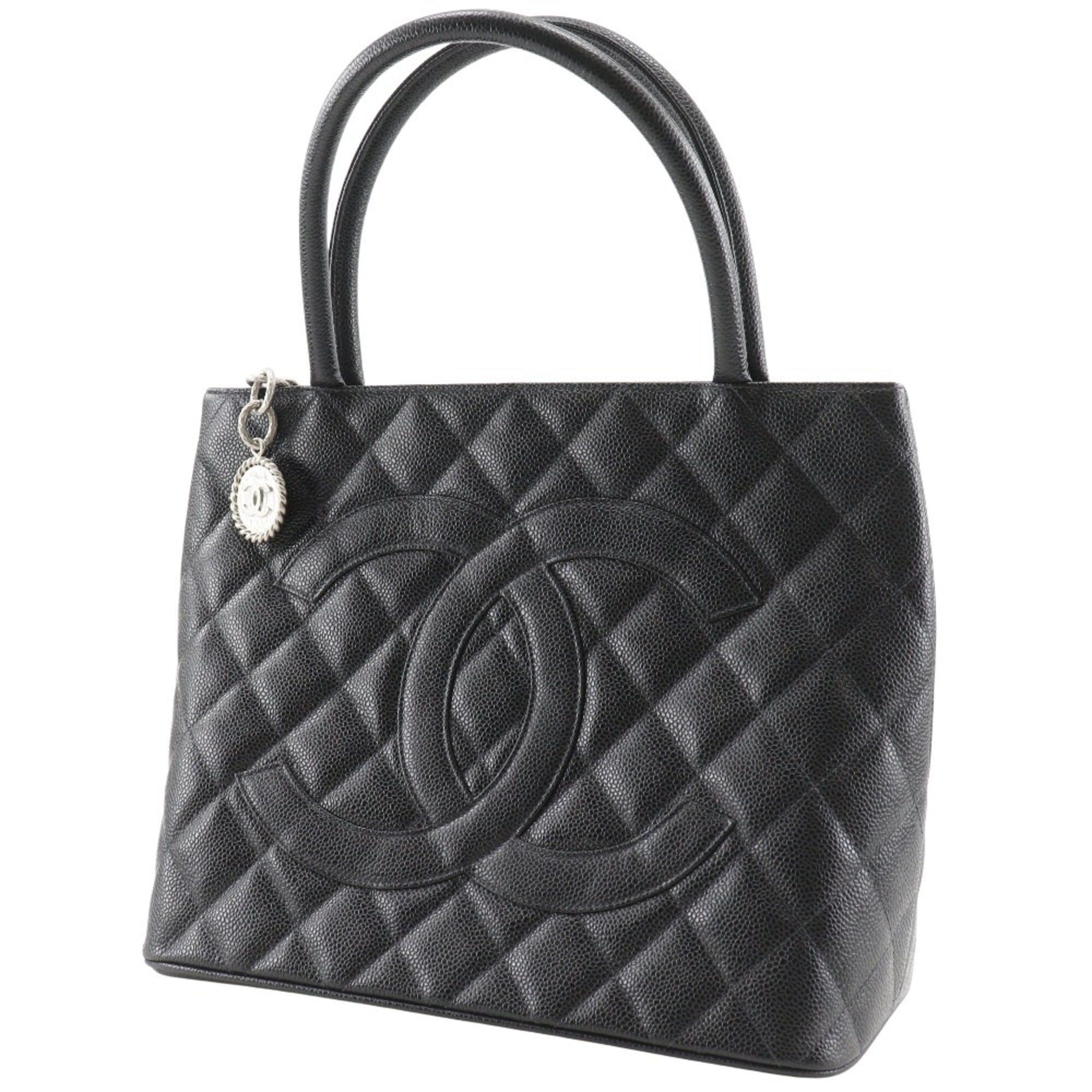 Chanel CHANEL Reissue Tote Bag, Coco Mark, Matelasse, A01804, Caviar Leather, Black, A5 Medallion Tote, Women's Size ONE SIZE - 2 Thumbnail