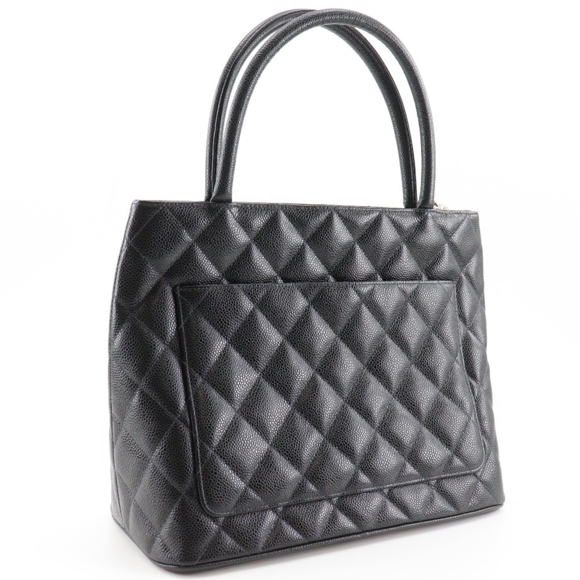 Chanel CHANEL Reissue Tote Bag, Coco Mark, Matelasse, A01804, Caviar Leather, Black, A5 Medallion Tote, Women's Size ONE SIZE - 3 Thumbnail