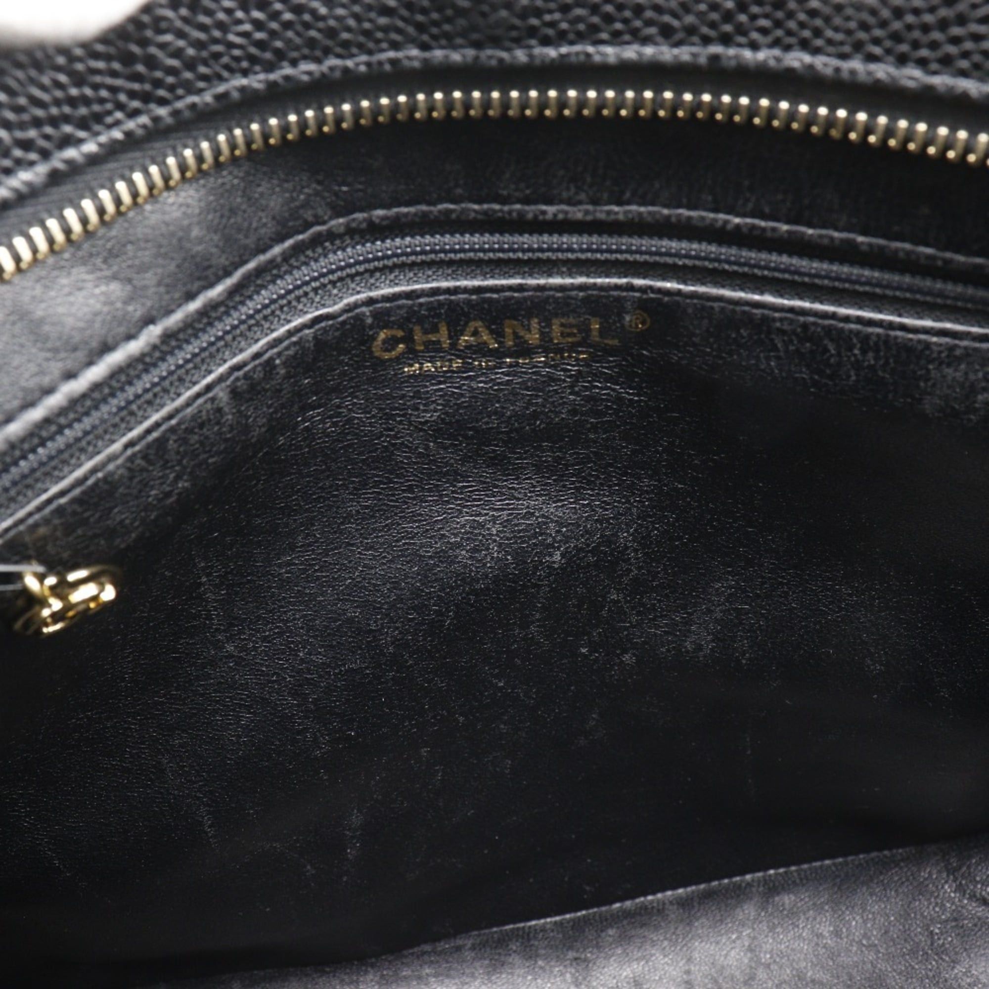 Chanel CHANEL Reissue Tote Bag, Coco Mark, Matelasse, A01804, Caviar Leather, Black, A5 Medallion Tote, Women's Size ONE SIZE - 9 Thumbnail