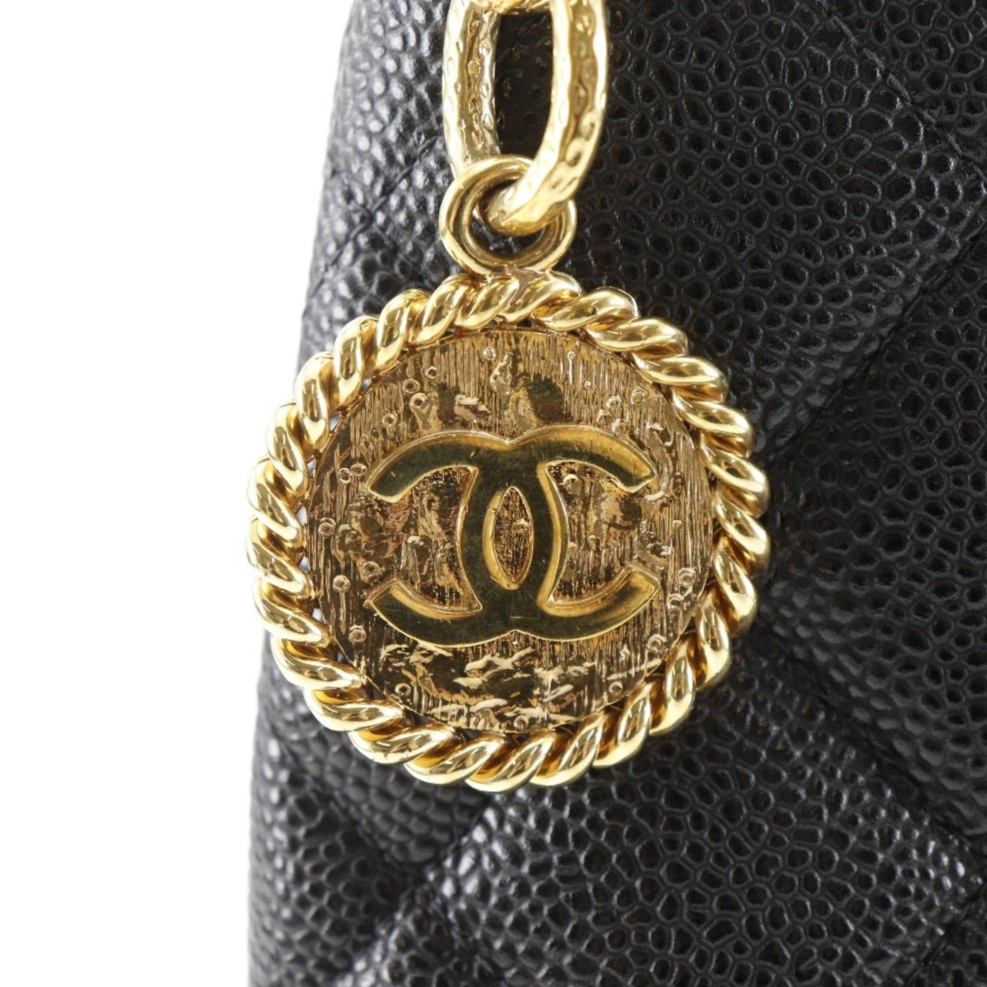 Chanel CHANEL Reissue Tote Bag, Coco Mark, Matelasse, A01804, Caviar Leather, Black, A5 Medallion Tote, Women's Size ONE SIZE - 11 Thumbnail