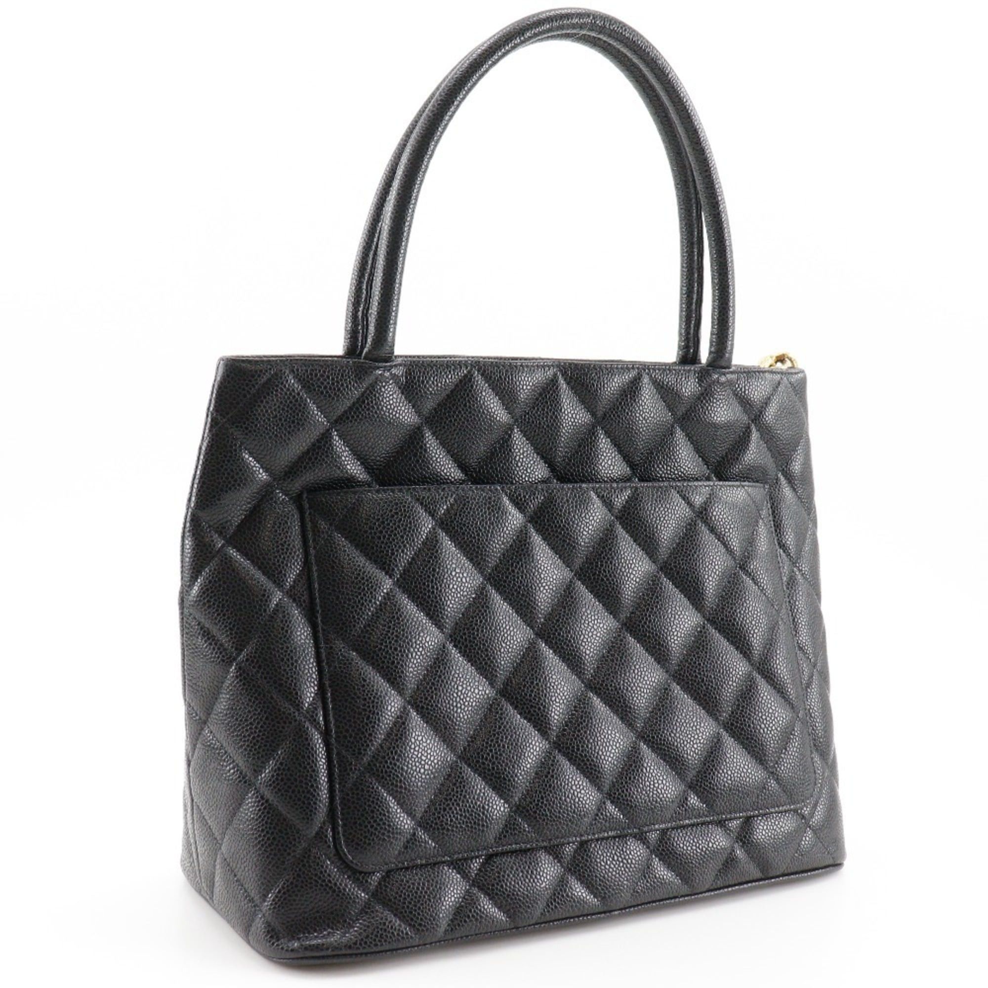 Chanel CHANEL Reissue Tote Bag, Coco Mark, Matelasse, A01804, Caviar Leather, Black, A5 Medallion Tote, Women's Size ONE SIZE - 3 Thumbnail