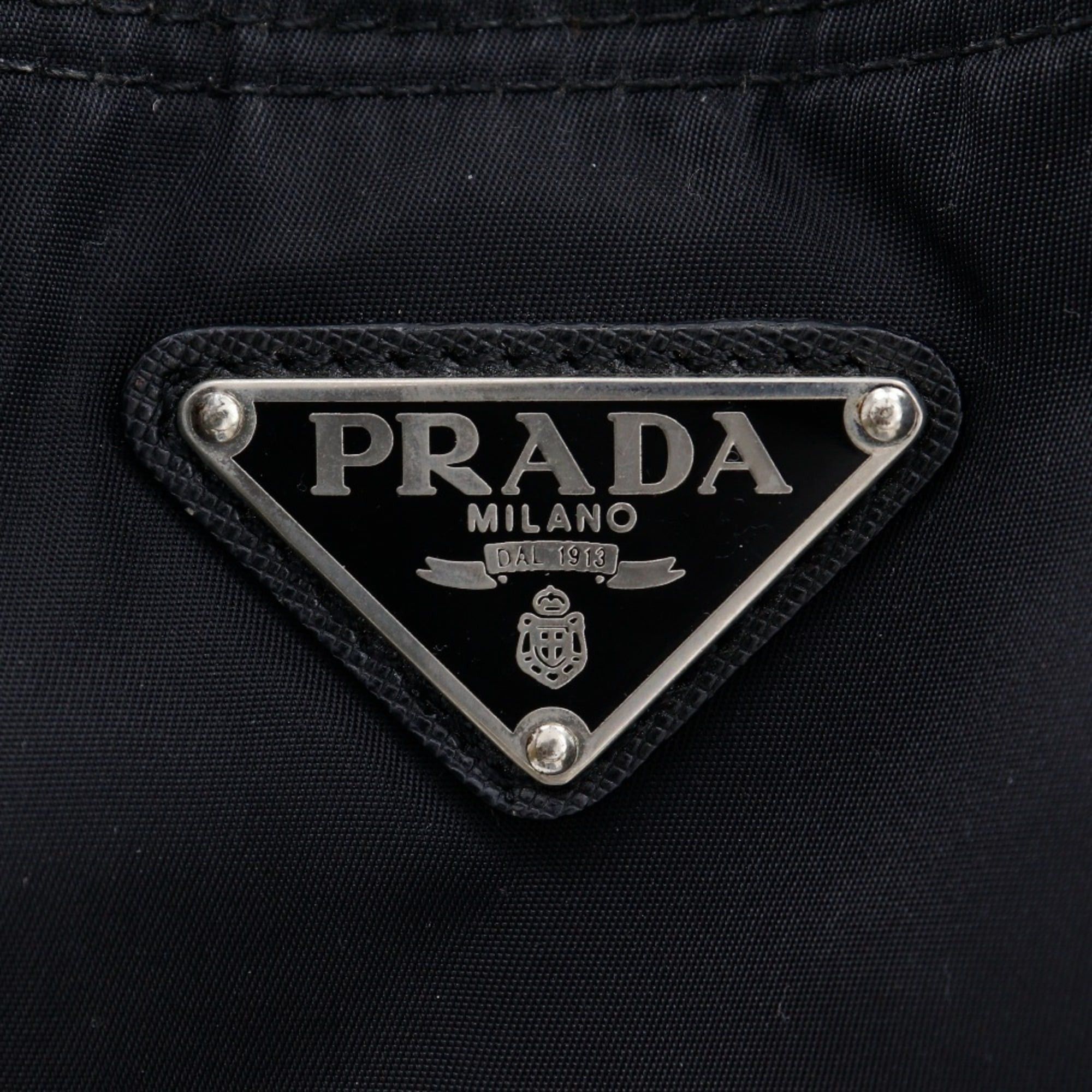 Prada Prada 2-Way Shoulder Tote Bag, Black Nylon, A4 Size, Open, Women's Size ONE SIZE - 18 Thumbnail