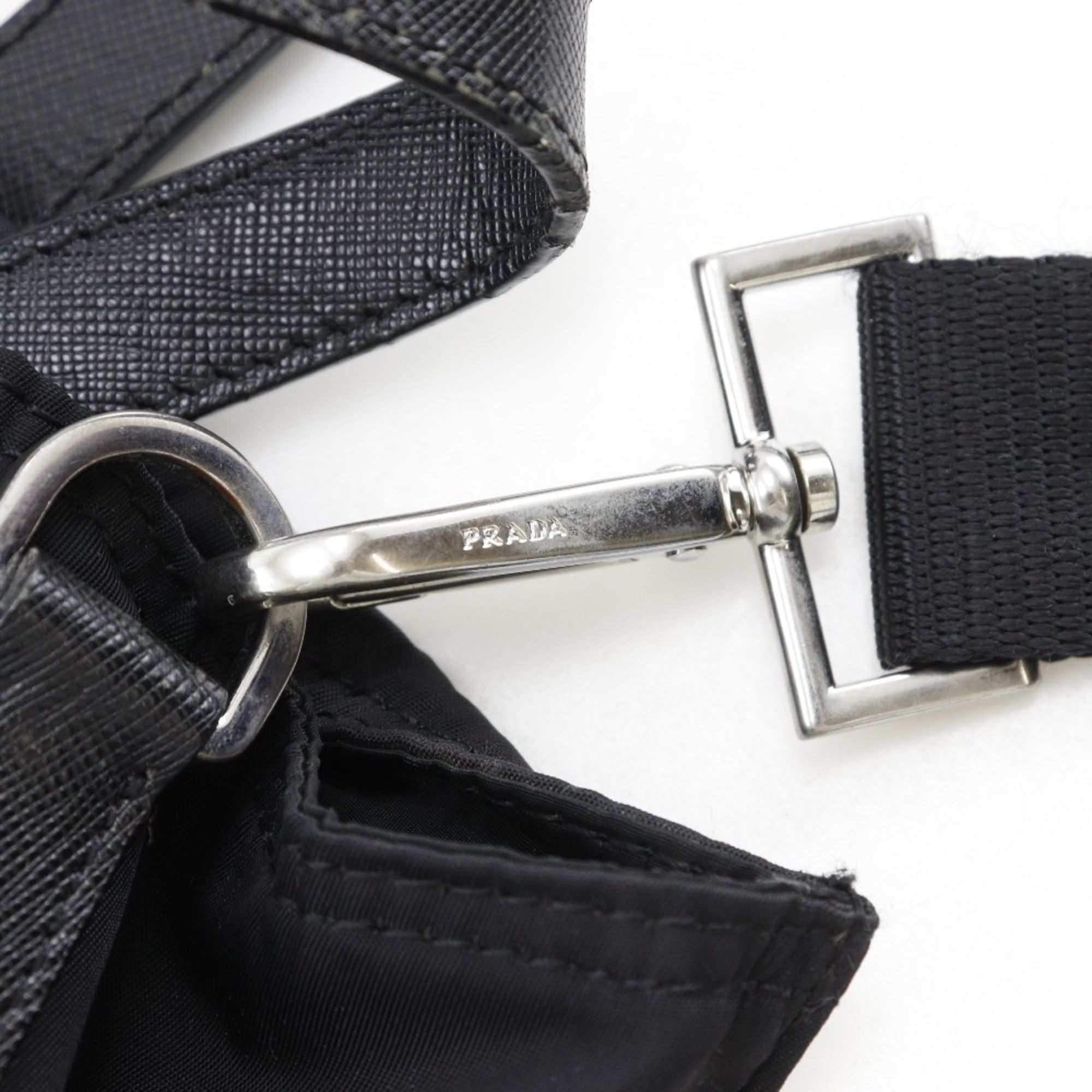 Prada Prada 2-Way Shoulder Tote Bag, Black Nylon, A4 Size, Open, Women's Size ONE SIZE - 15 Thumbnail