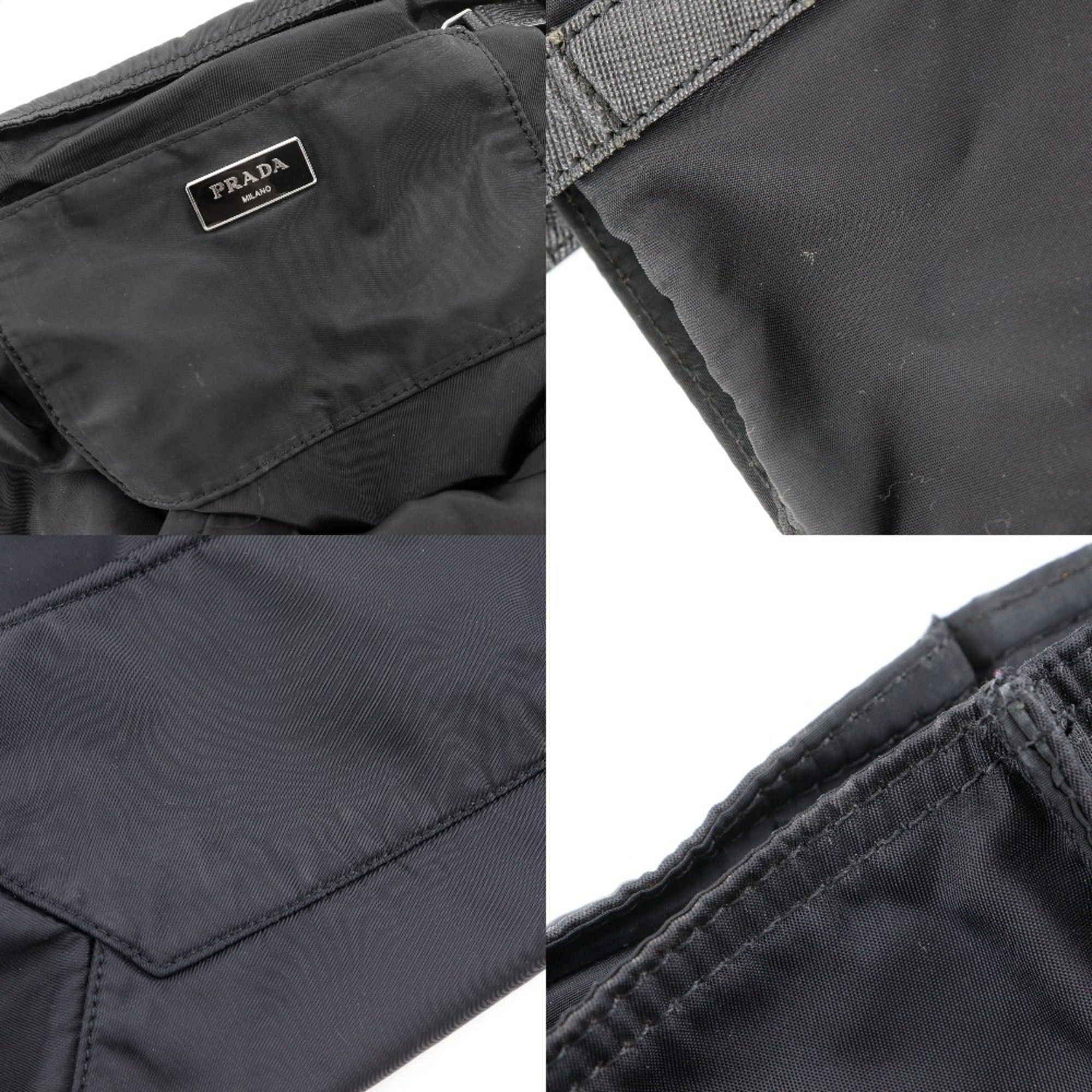 Prada Prada 2-Way Shoulder Tote Bag, Black Nylon, A4 Size, Open, Women's Size ONE SIZE - 9 Thumbnail