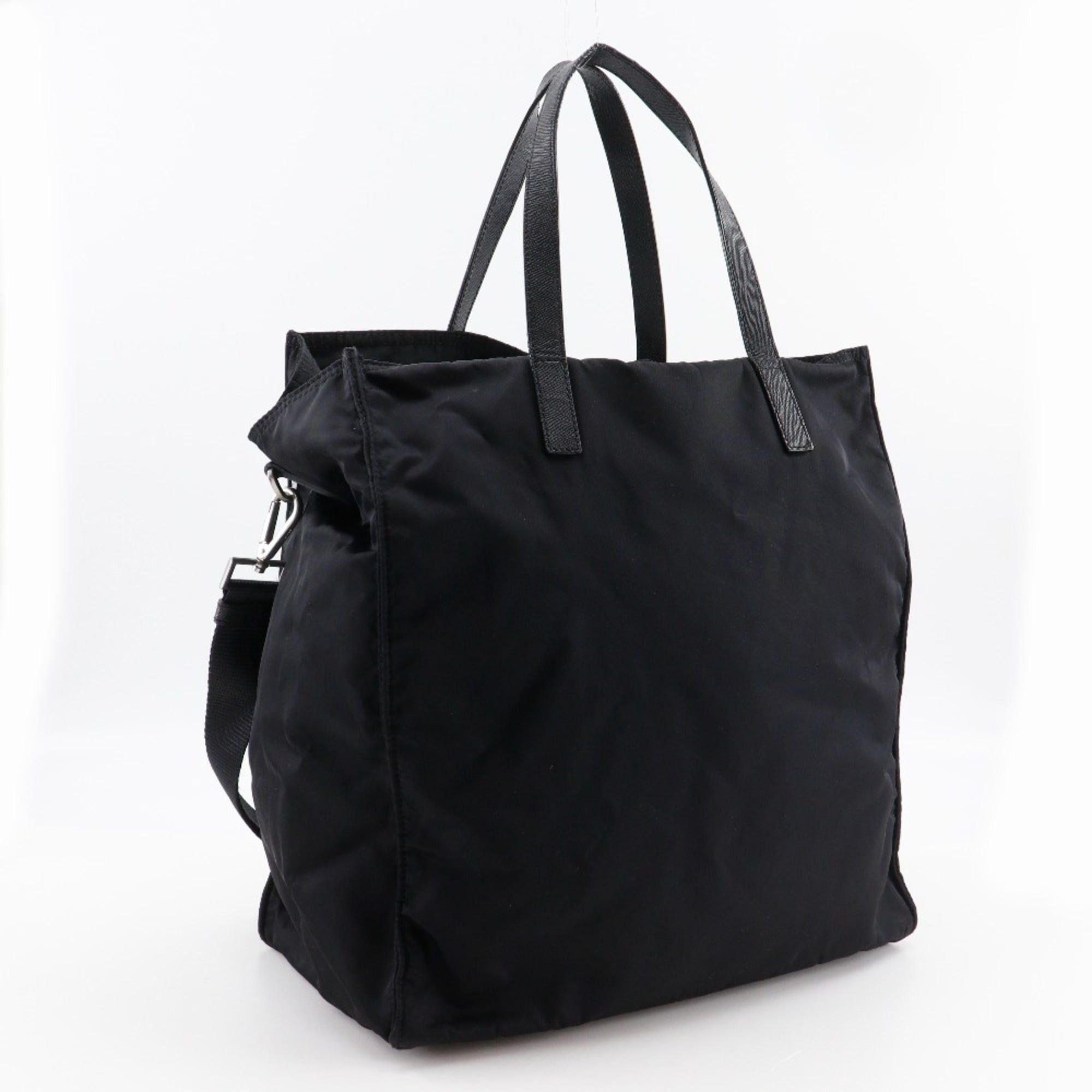 Prada Prada 2-Way Shoulder Tote Bag, Black Nylon, A4 Size, Open, Women's Size ONE SIZE - 3 Thumbnail