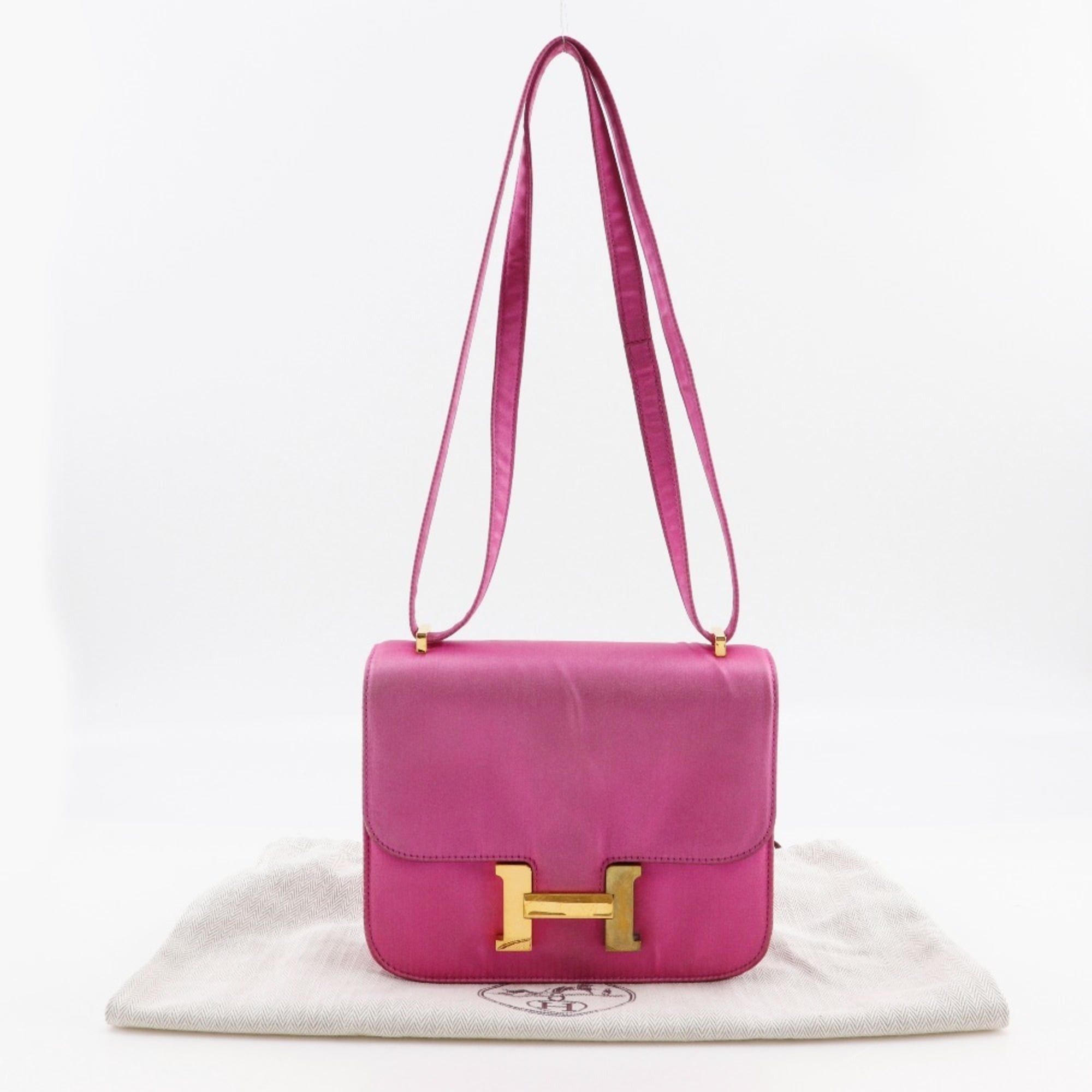 Hermes Hermes Hermès Constance Mini 18 Shoulder Bag, Silk, 2011, Pink/Gold Hardware, Flap, 18, Women's Size ONE SIZE - 20 Thumbnail