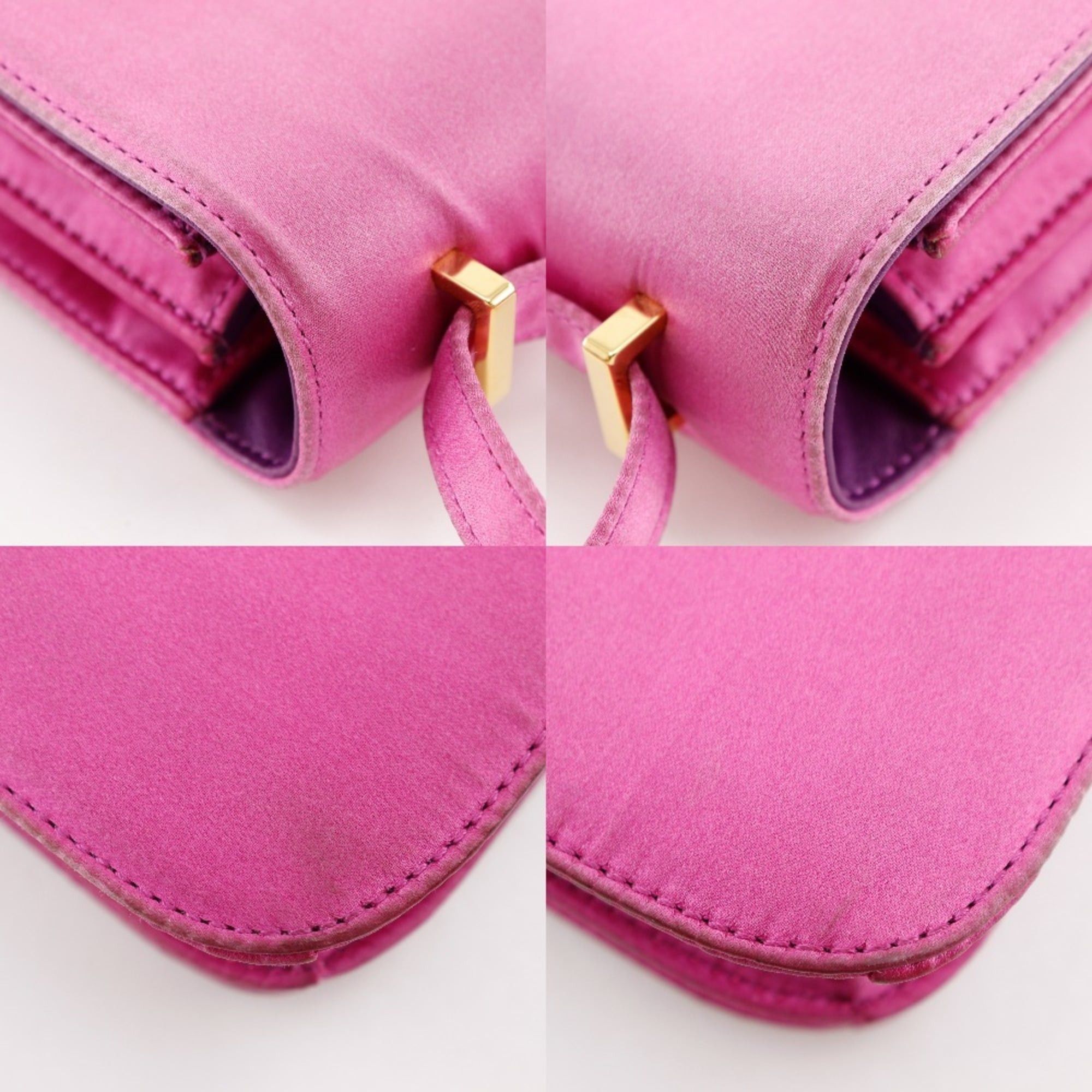 Hermes Hermes Hermès Constance Mini 18 Shoulder Bag, Silk, 2011, Pink/Gold Hardware, Flap, 18, Women's Size ONE SIZE - 7 Thumbnail