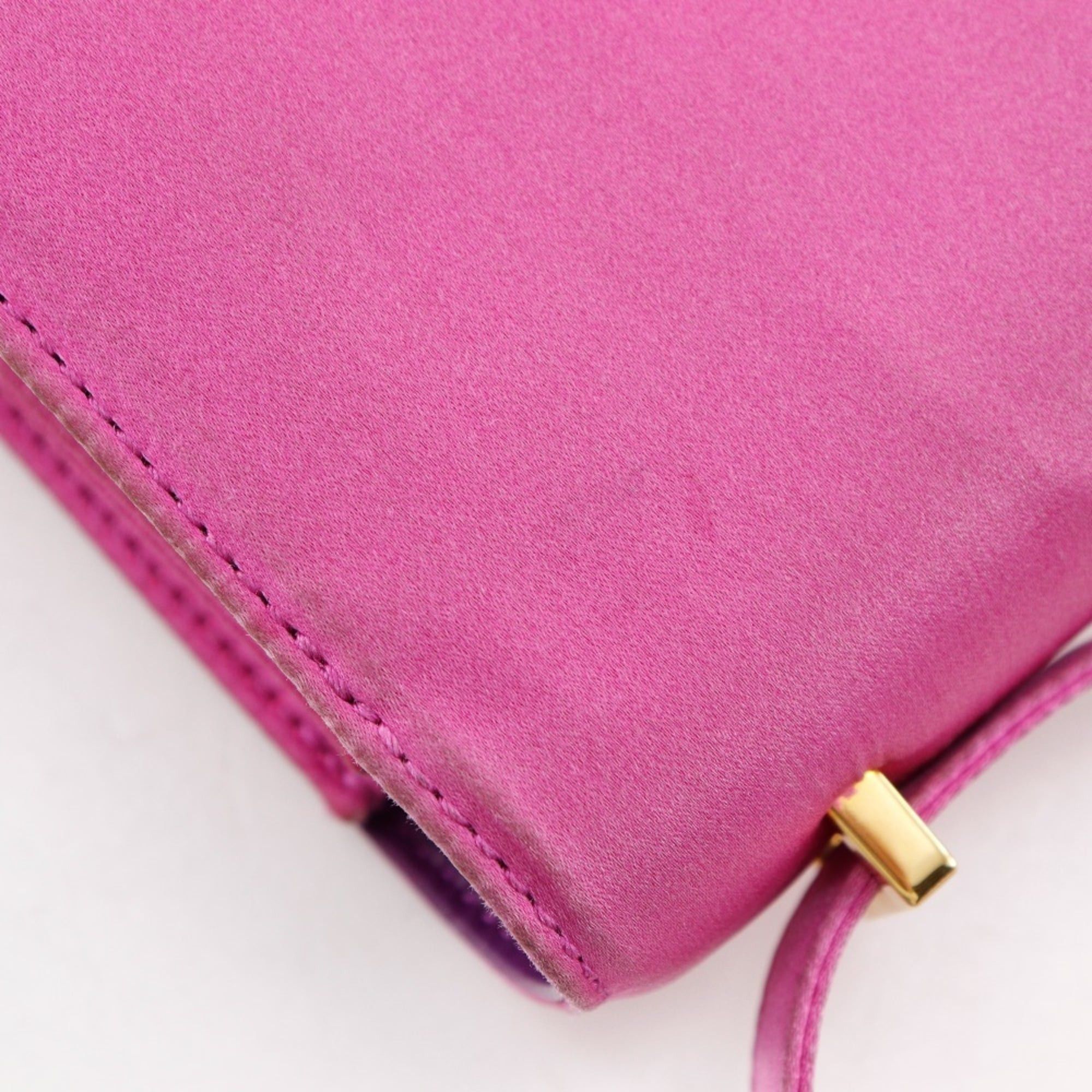 Hermes Hermes Hermès Constance Mini 18 Shoulder Bag, Silk, 2011, Pink/Gold Hardware, Flap, 18, Women's Size ONE SIZE - 8 Thumbnail