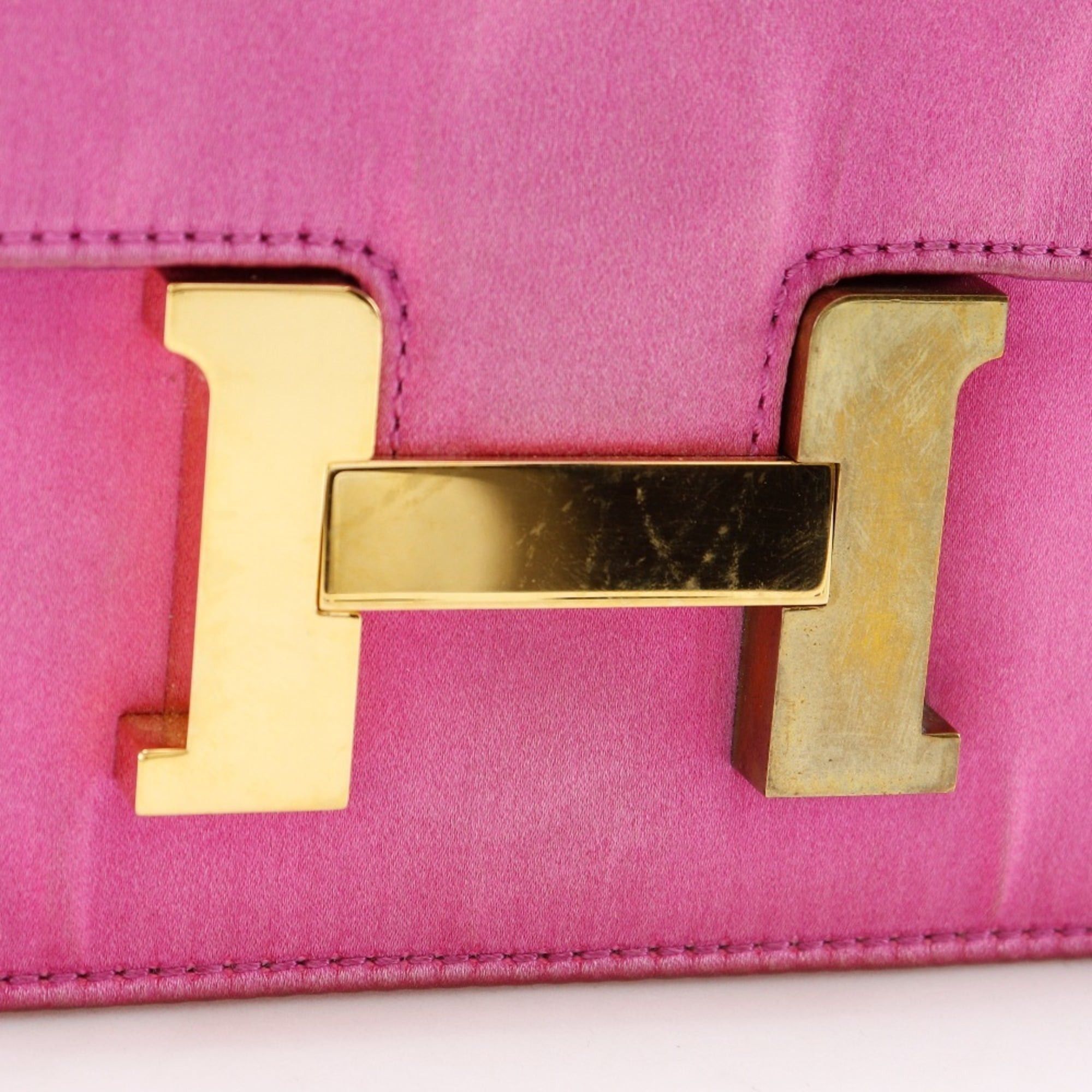 Hermes Hermes Hermès Constance Mini 18 Shoulder Bag, Silk, 2011, Pink/Gold Hardware, Flap, 18, Women's Size ONE SIZE - 13 Thumbnail
