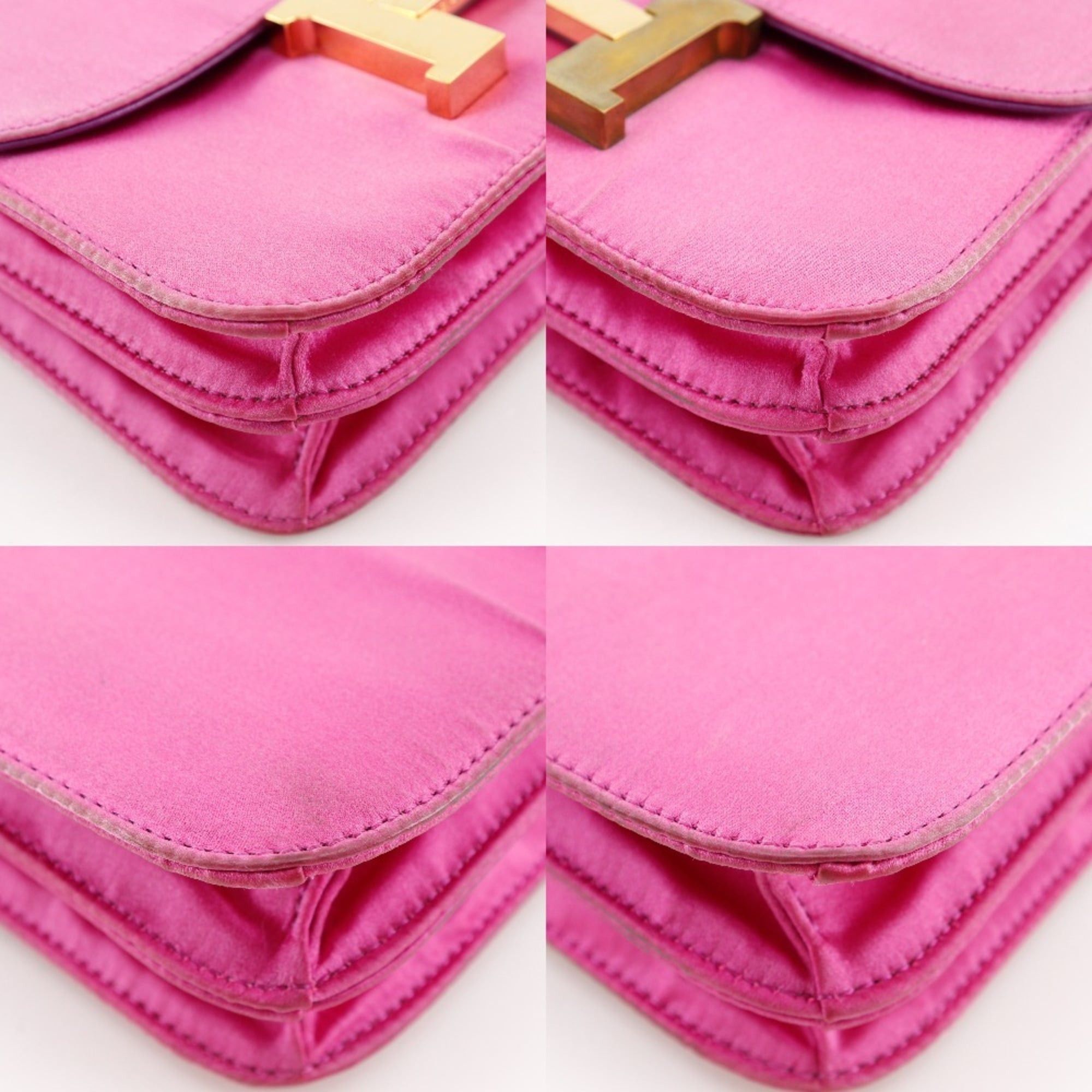 Hermes Hermes Hermès Constance Mini 18 Shoulder Bag, Silk, 2011, Pink/Gold Hardware, Flap, 18, Women's Size ONE SIZE - 4 Thumbnail