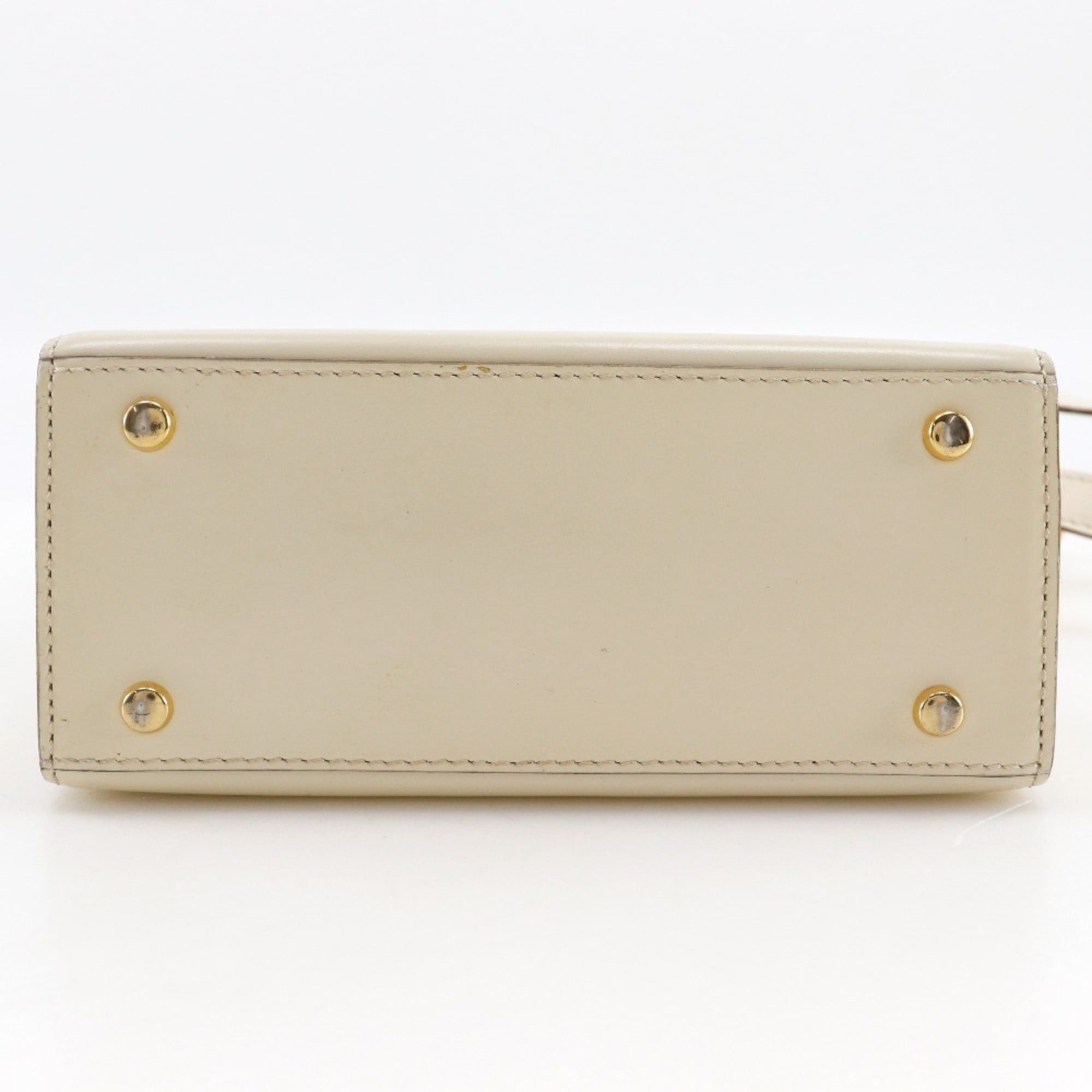Celine Celine 2-Way Shoulder Handbag, Vintage Calfskin, White, 2-Way, Flap, Women's Size ONE SIZE - 11 Thumbnail