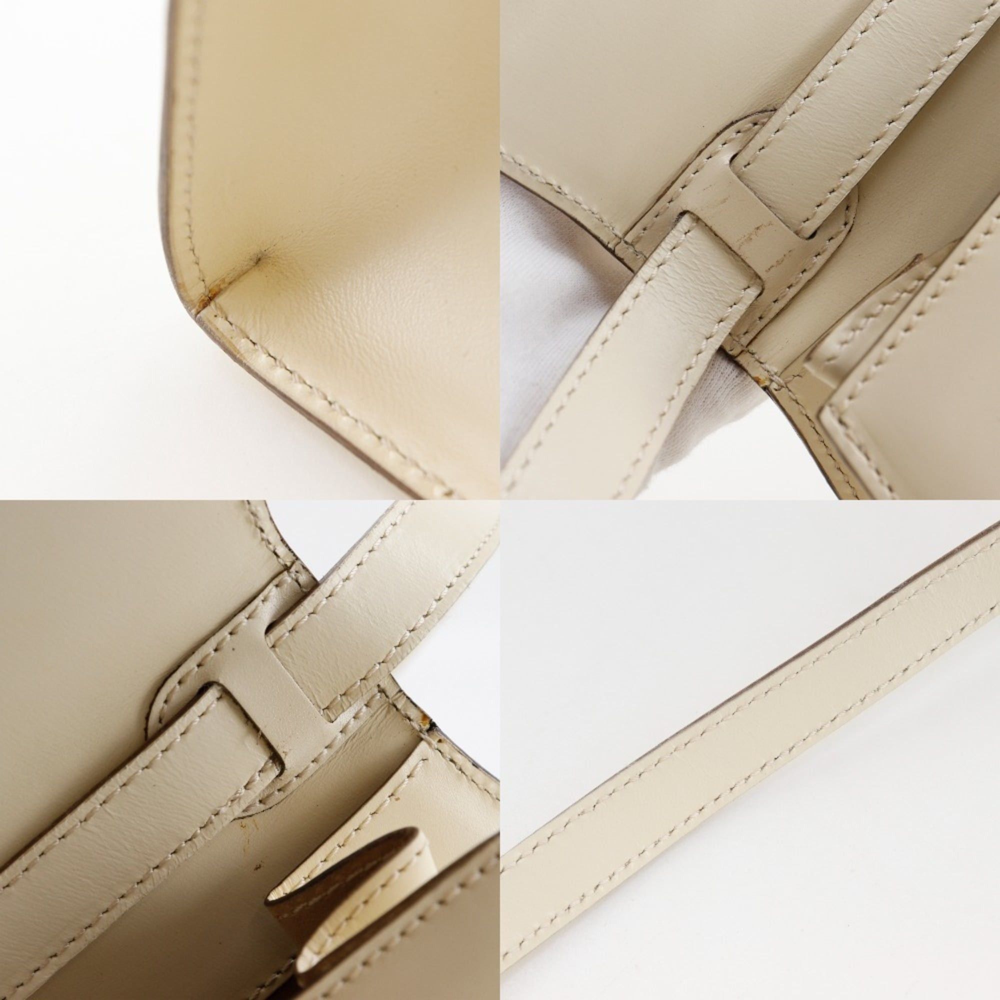 Celine Celine 2-Way Shoulder Handbag, Vintage Calfskin, White, 2-Way, Flap, Women's Size ONE SIZE - 13 Thumbnail