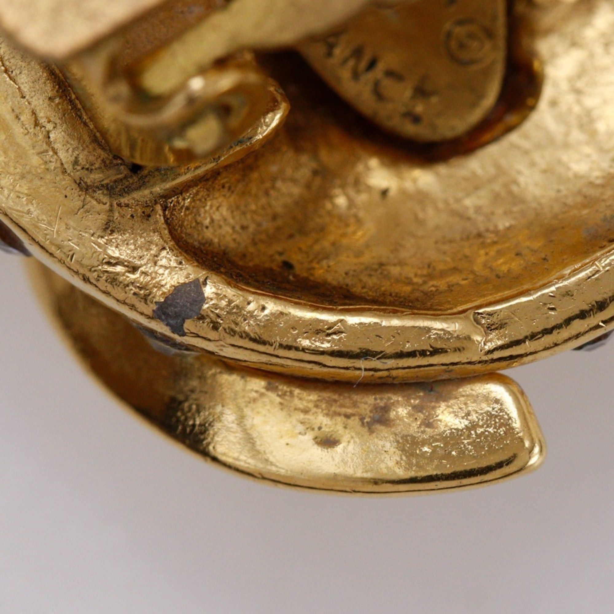 Chanel Vintage Chanel Coco Mark Earrings, Gold Plated with Rhinestones, 1988, Size 23, Approx. 34.1g, Women's Size ONE SIZE - 11 Thumbnail
