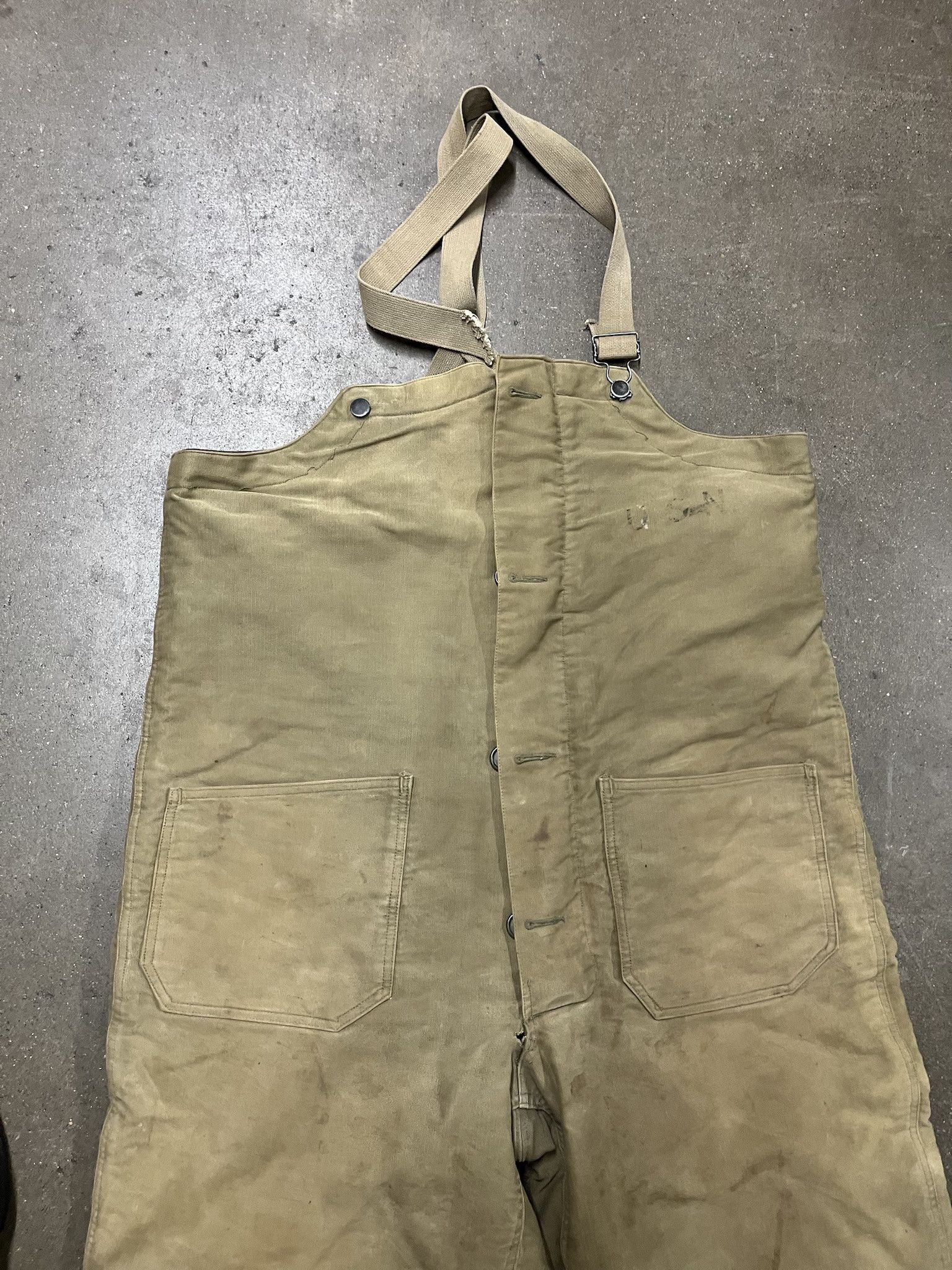 Vintage Vintage 1950s US Navy Deck Pant Bibs Overalls Size 45 Size US 42 / EU 58 - 2 Thumbnail