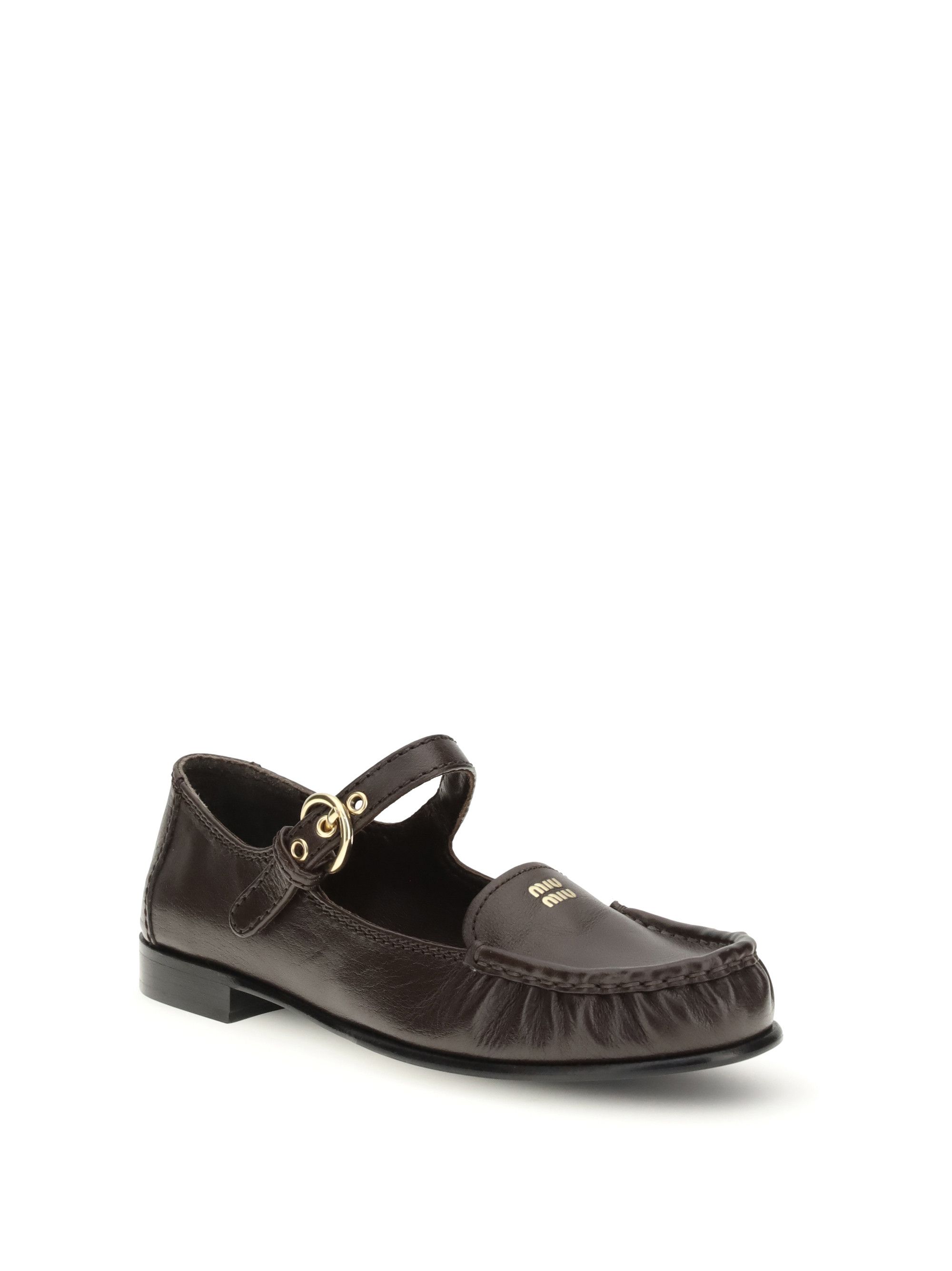 Miu Miu Buckled leather Loafers Size US 10 / IT 40 - 2 Thumbnail