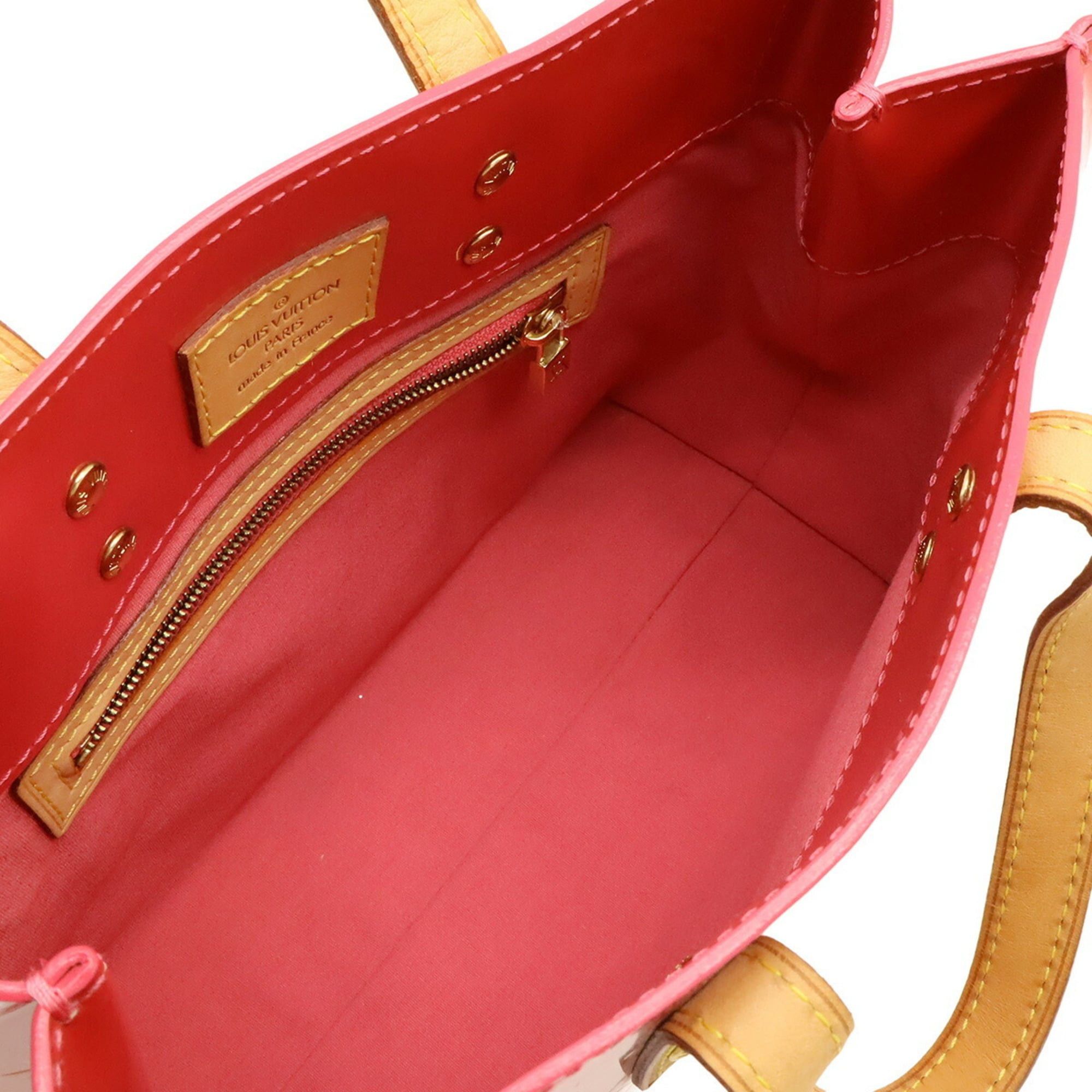 LOUIS VUITTON Monogram Vernis Reed PM Handbag Tote Bag in Patent Calfskin, Raspberry Pink, M9132F