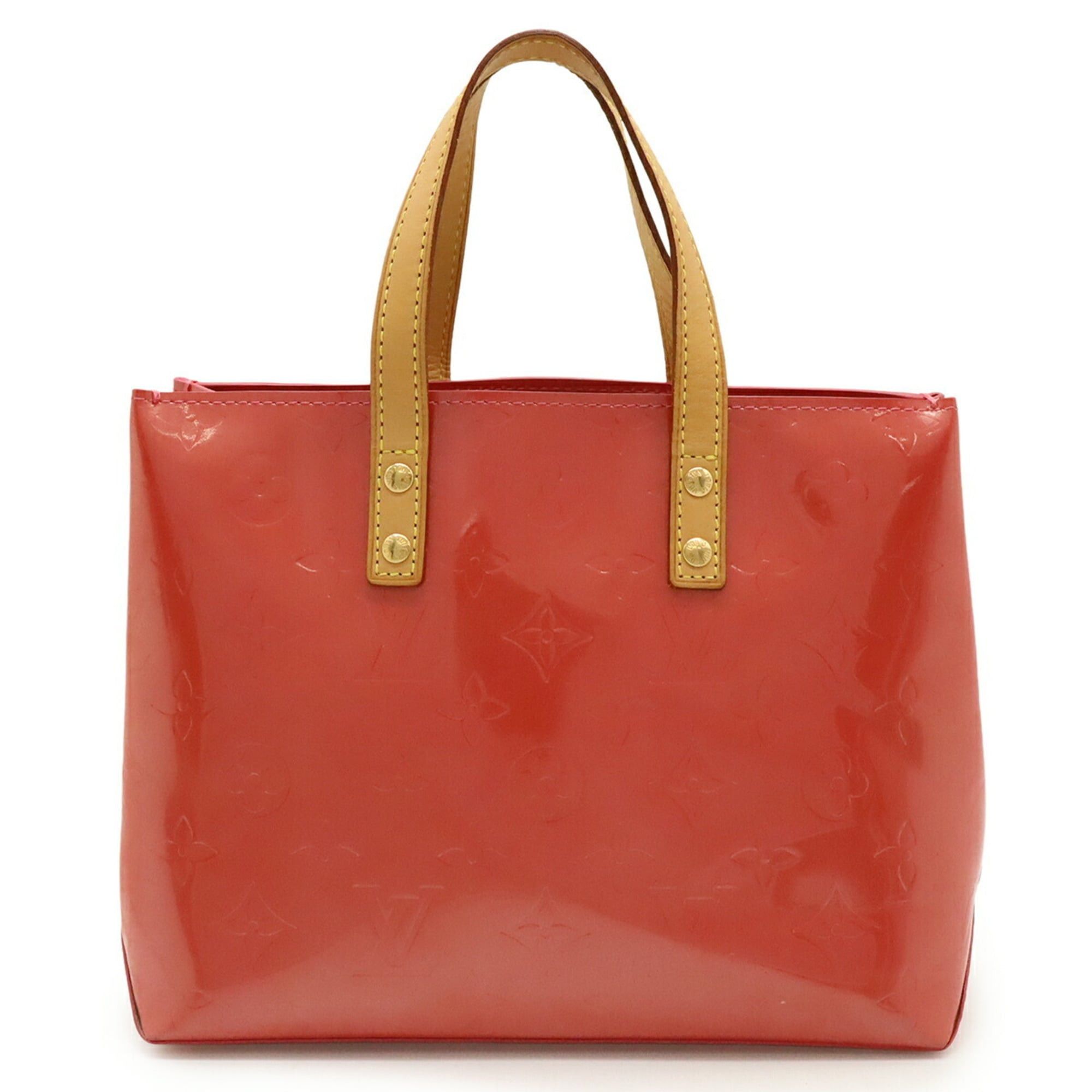 LOUIS VUITTON Monogram Vernis Reed PM Handbag Tote Bag in Patent Calfskin, Raspberry Pink, M9132F