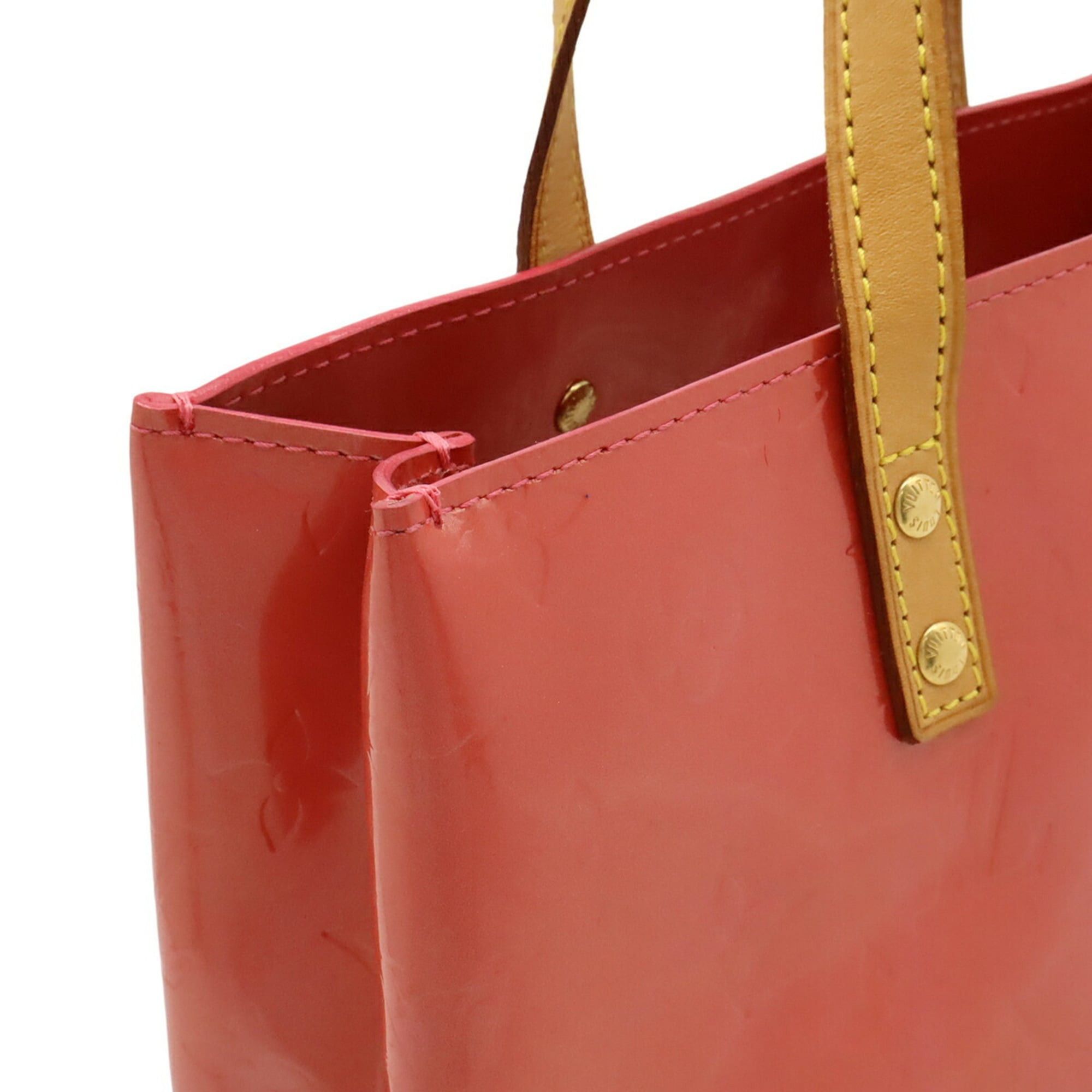 LOUIS VUITTON Monogram Vernis Reed PM Handbag Tote Bag in Patent Calfskin, Raspberry Pink, M9132F