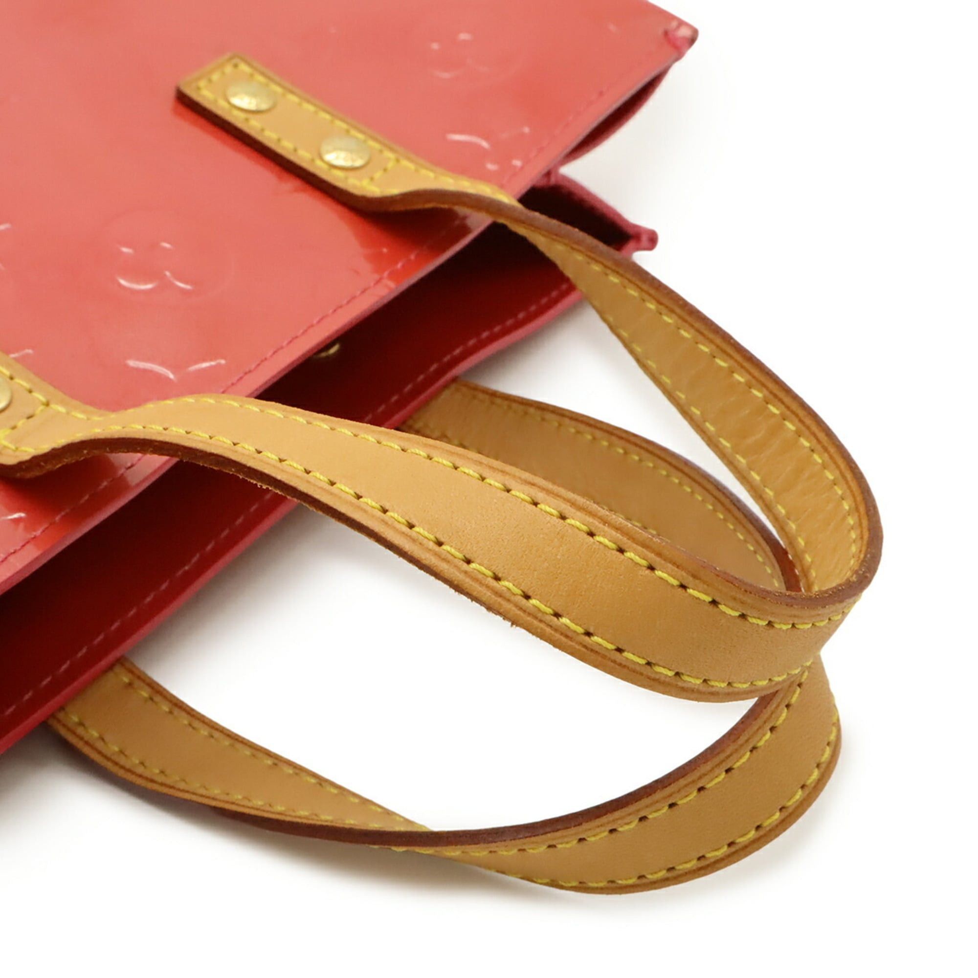 LOUIS VUITTON Monogram Vernis Reed PM Handbag Tote Bag in Patent Calfskin, Raspberry Pink, M9132F
